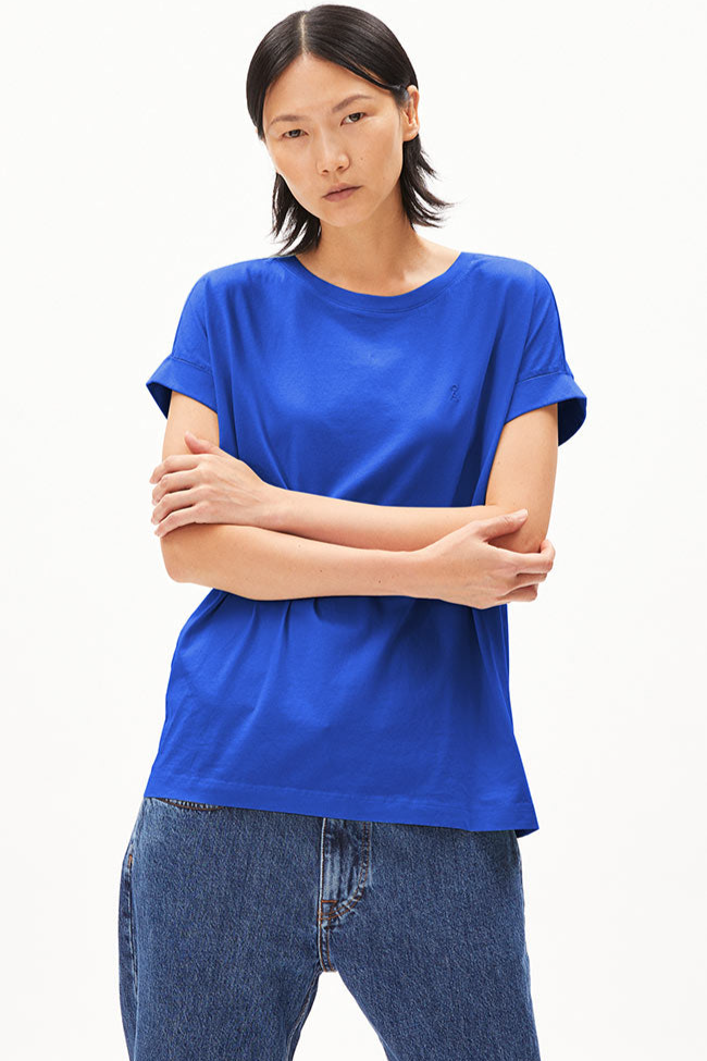 ARMEDANGELS womens vegan T-Shirt Idaara Dynamo Blue
