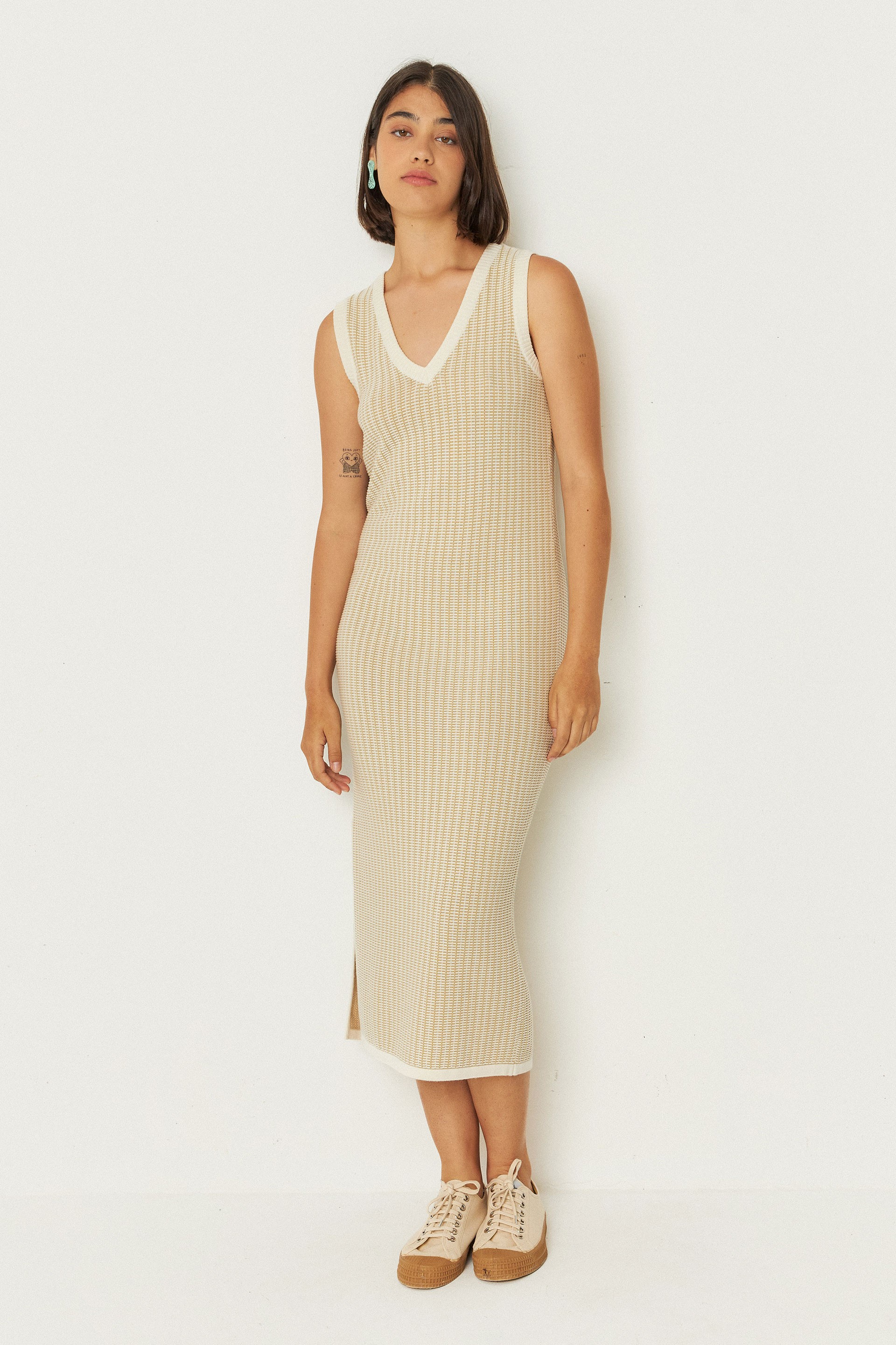 SKFK Damen vegan Kleid Ihara Tr&Atilde;&curren;gerlos Beige