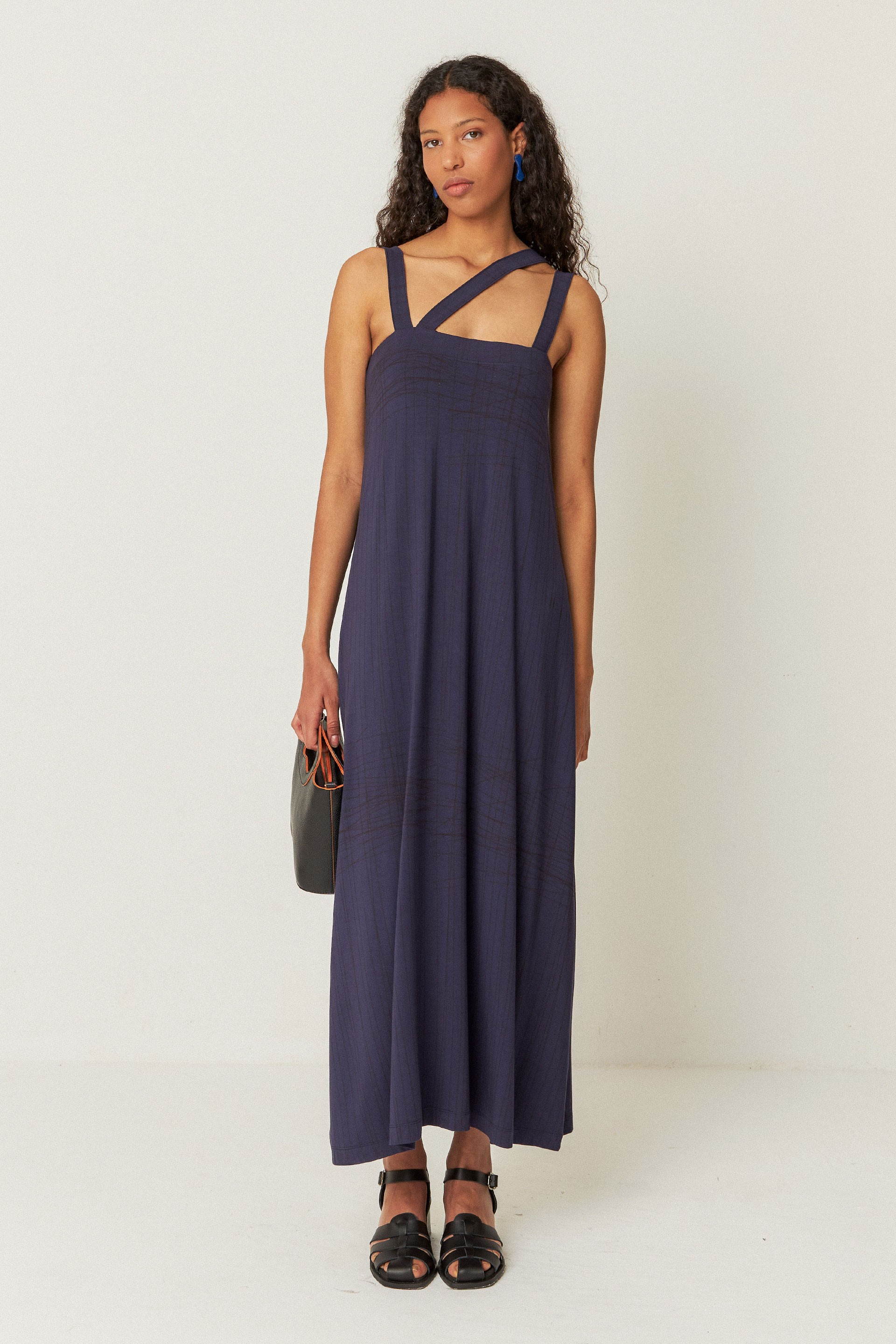 SKFK Damen vegan Kleid Odele Marineblau