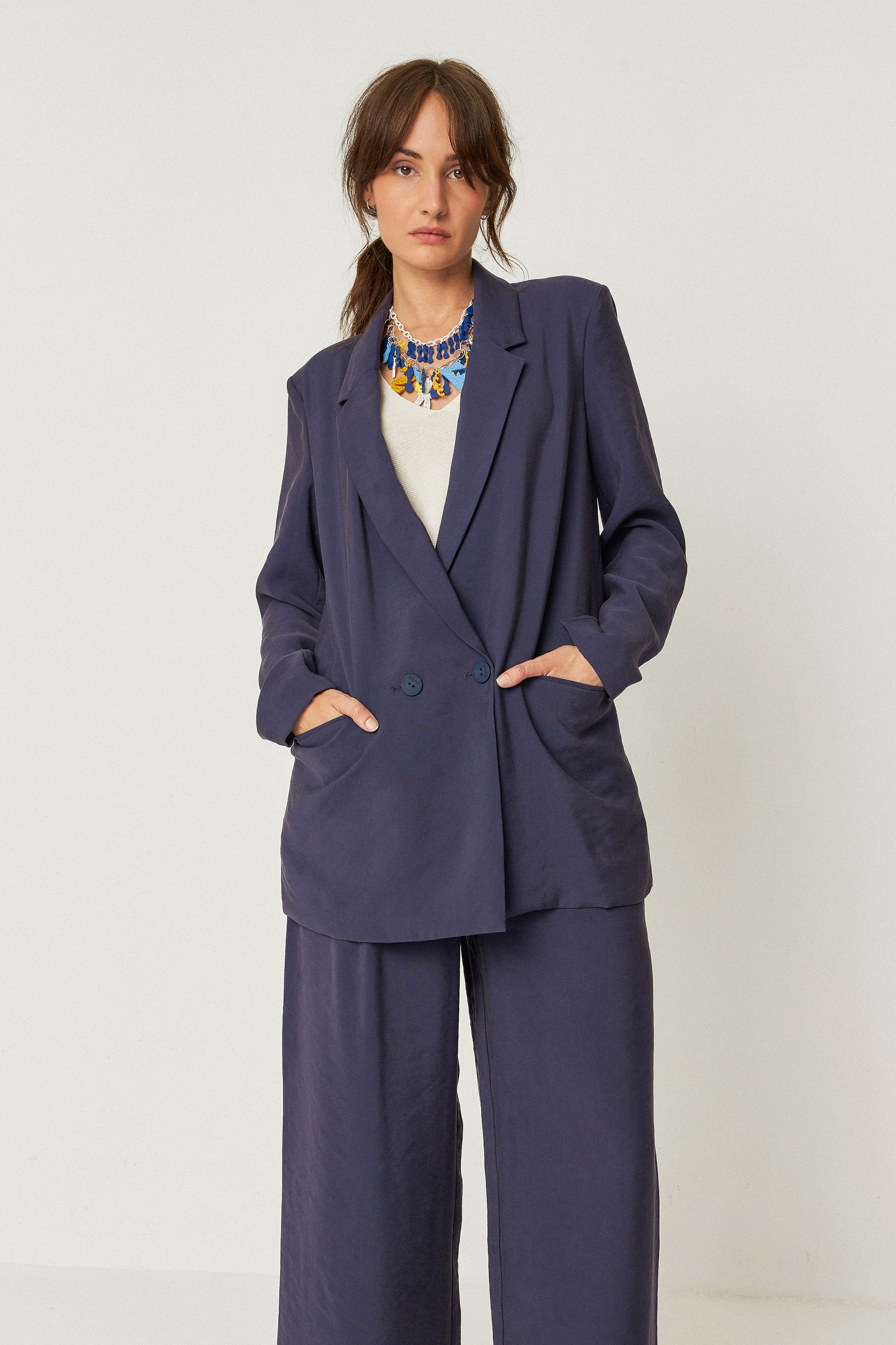 Image of SKFK dames vegan Blazer Atxa Marineblauw