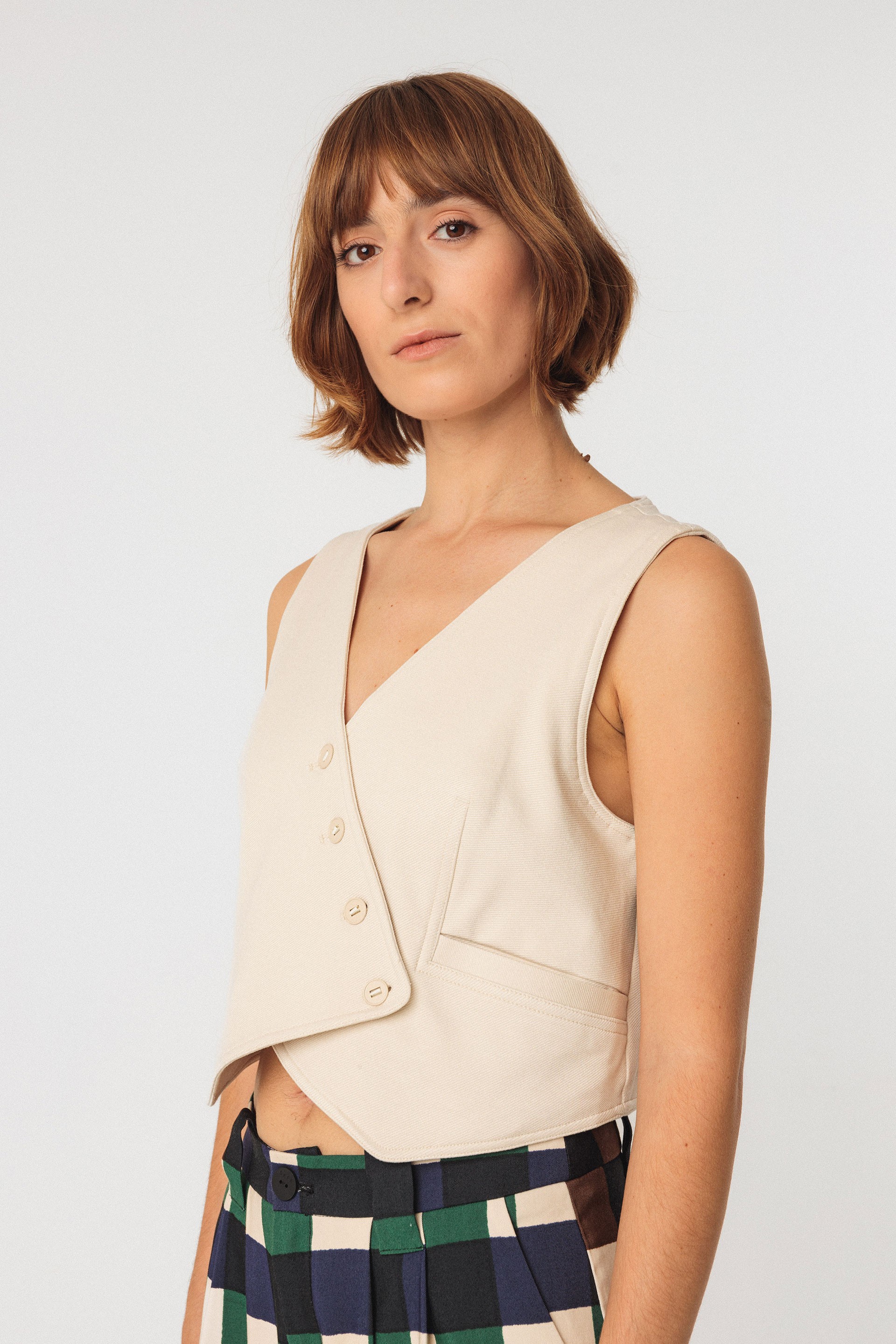 Image of SKFK dames vegan Vest Barria Beige