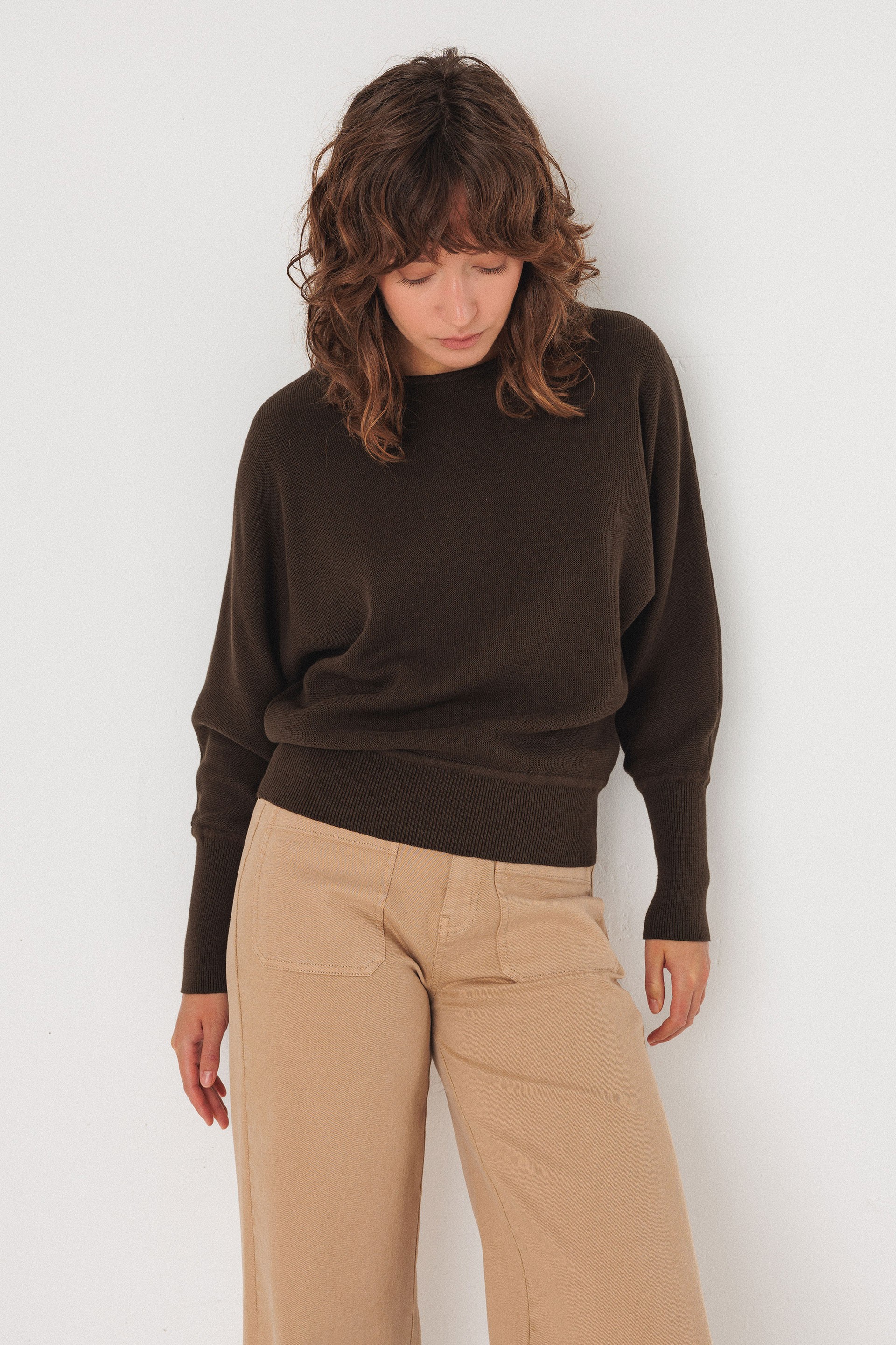 Image of SKFK dames vegan Gebreide Trui Ibar Brown