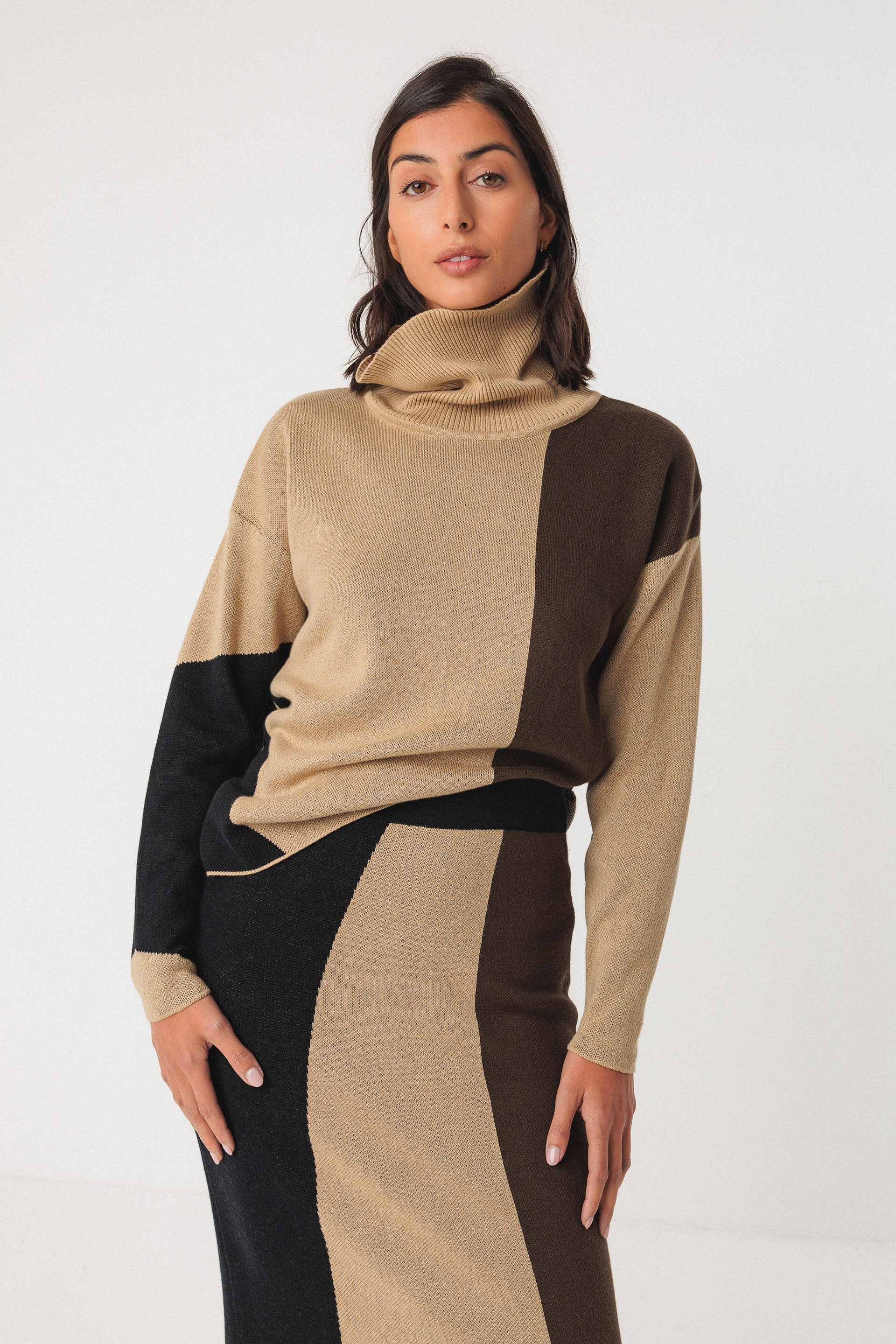 SKFK Damen vegan Pullover Rita Braun