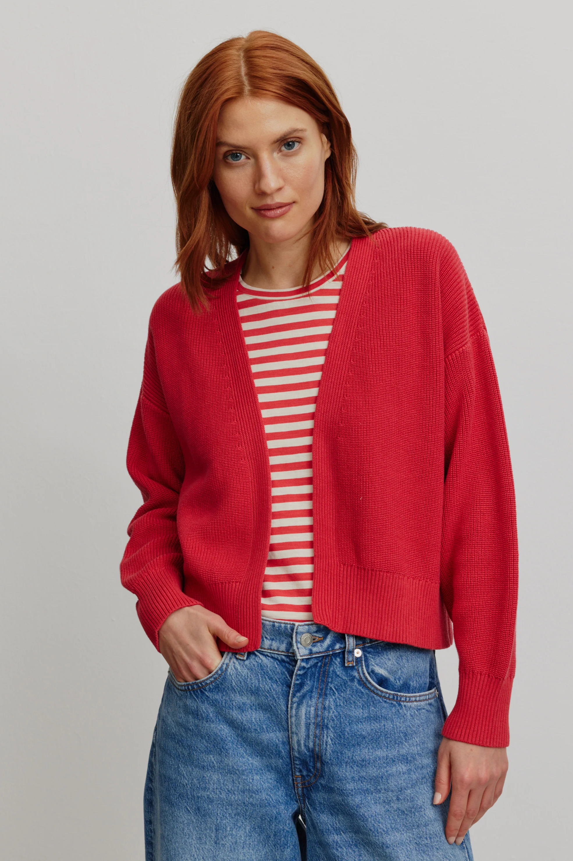 Image of Recolution dames vegan Cardigan Moringa Marsrood