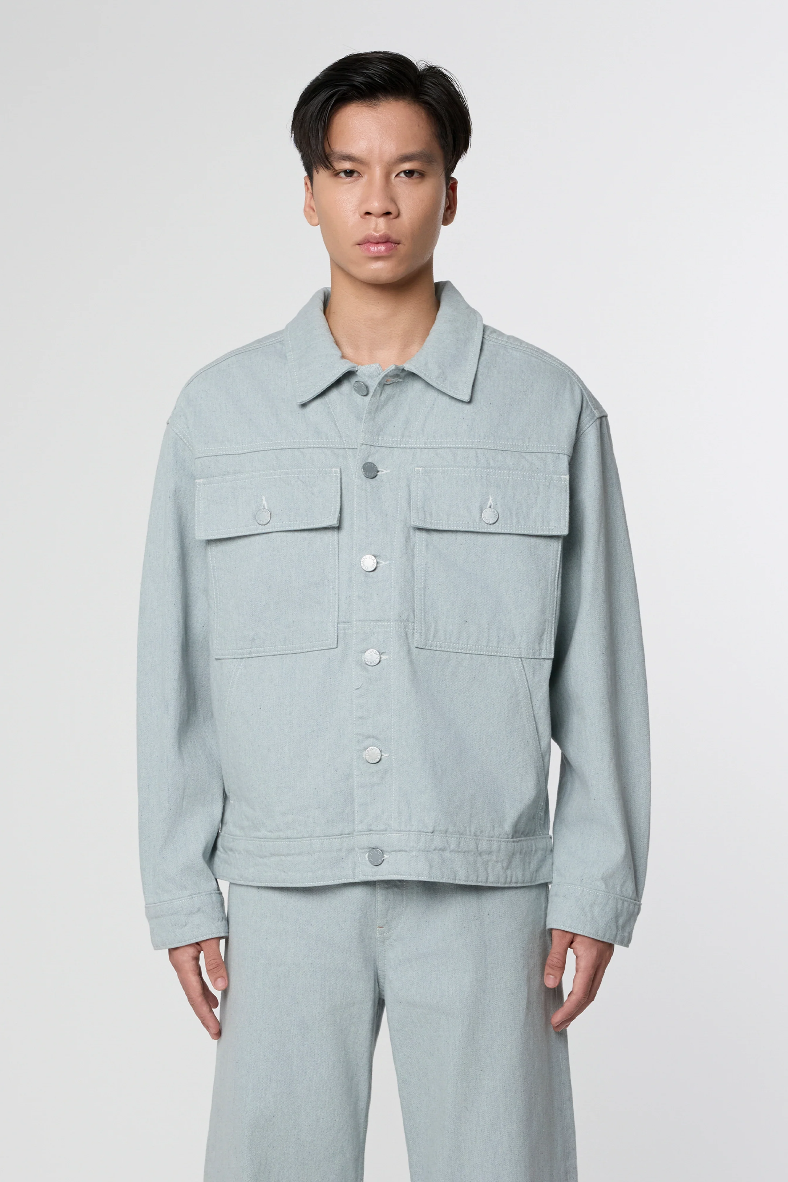 Dawn Herren vegan Jeansjacke Dune Boxy Recycled Blau