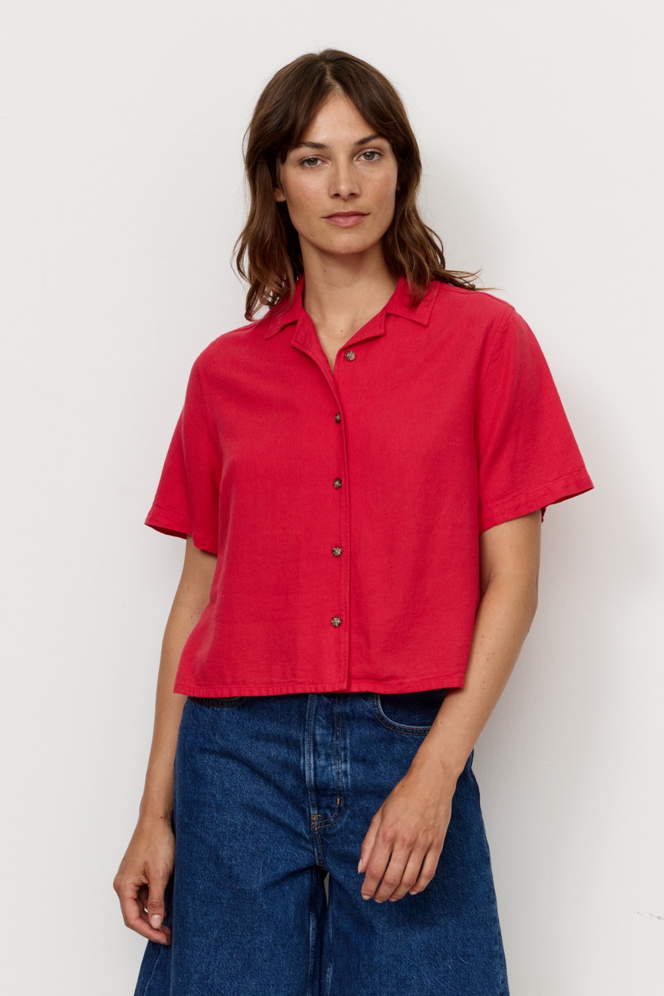 Recolution Damen vegan Hemd Kamelie Lava Rot
