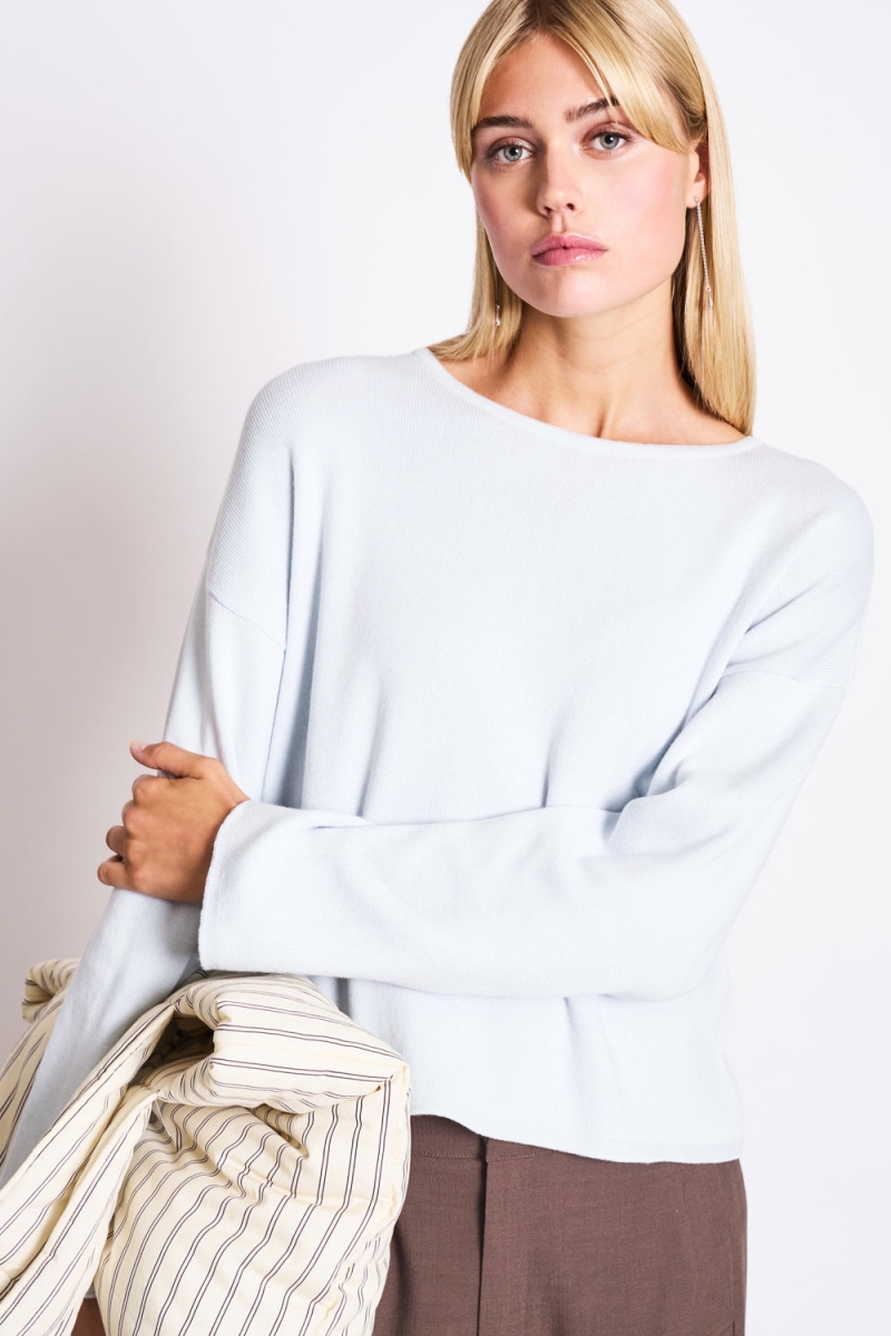 Image of JAN 'N JUNE dames vegan Licht Gebreide Trui Williamsburg Ijsblauw