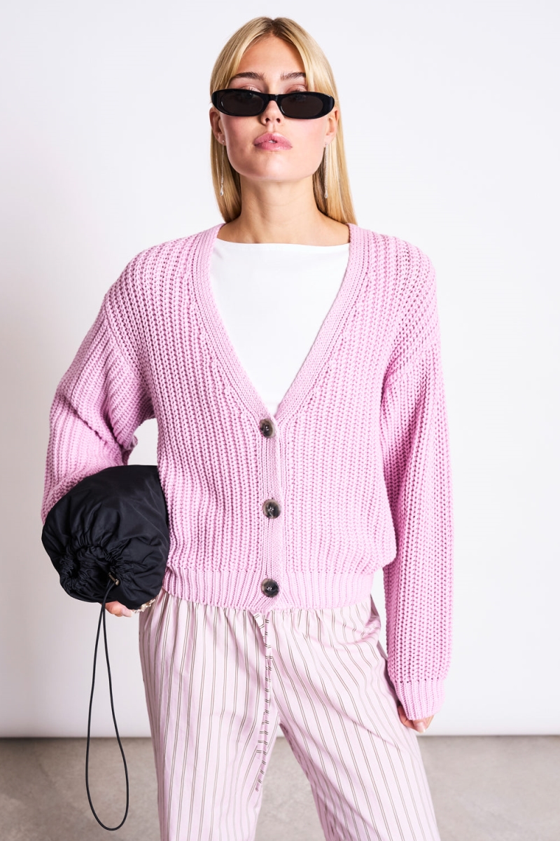 Image of JAN 'N JUNE dames vegan Cardigan Lena Licht Orchidee Roze