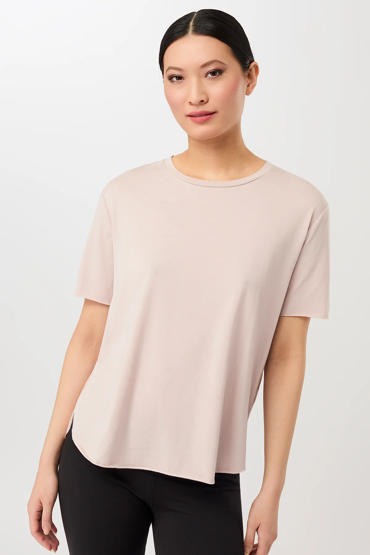 Image of MANDALA dames vegan T-Shirt Halfmoon Sheer Pink