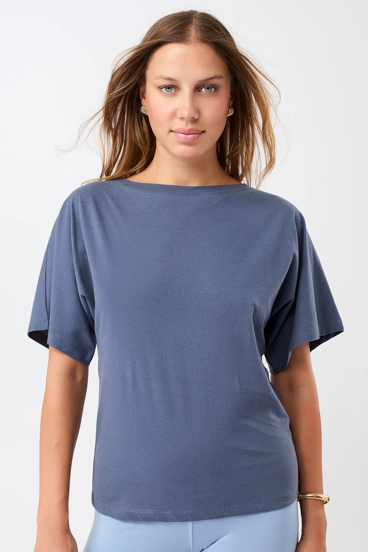 Image of MANDALA dames vegan T-Shirt Butterfly Eclipse Blauw