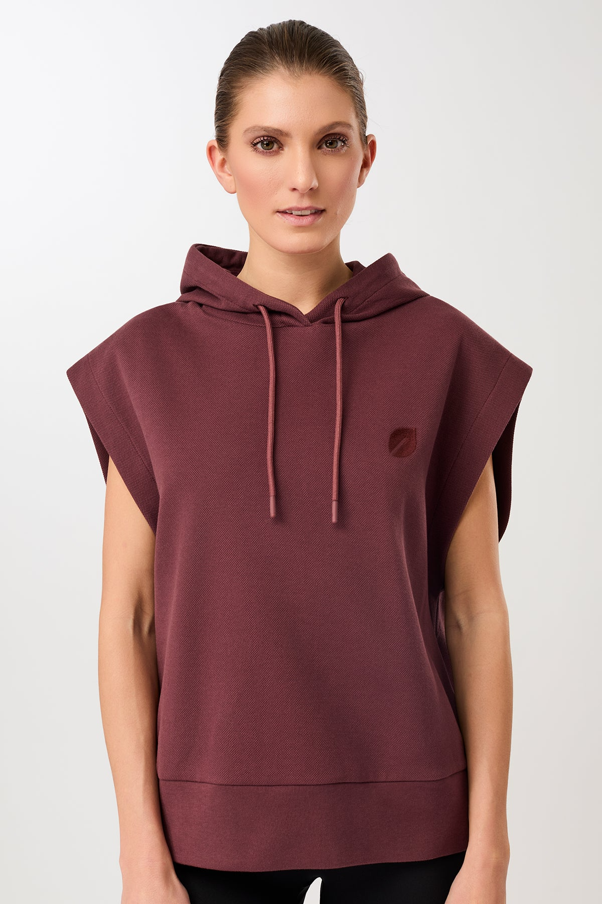 Image of MANDALA dames vegan Hoodie Vest Rosewood