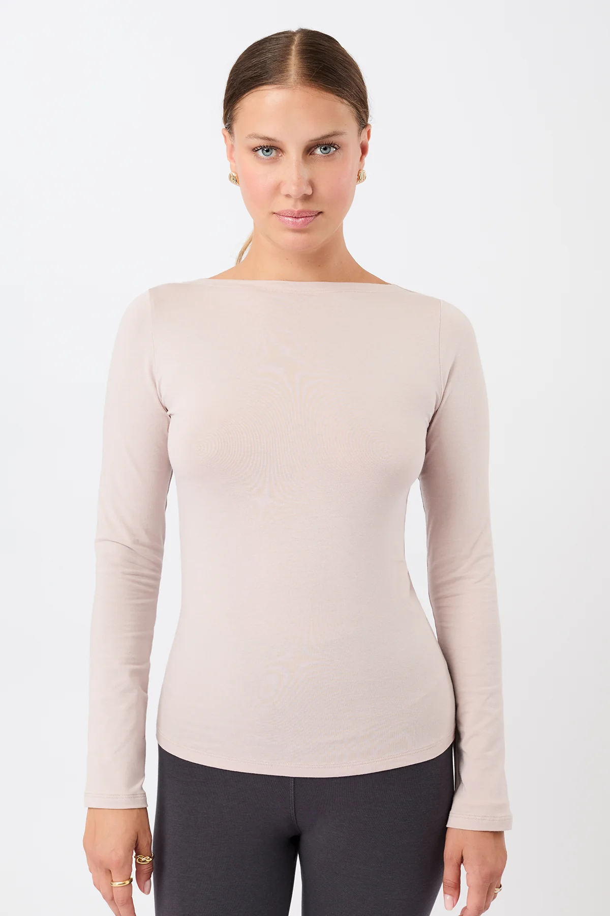 Image of MANDALA dames vegan Top Basic Longsleeve Doorzichtig Roze