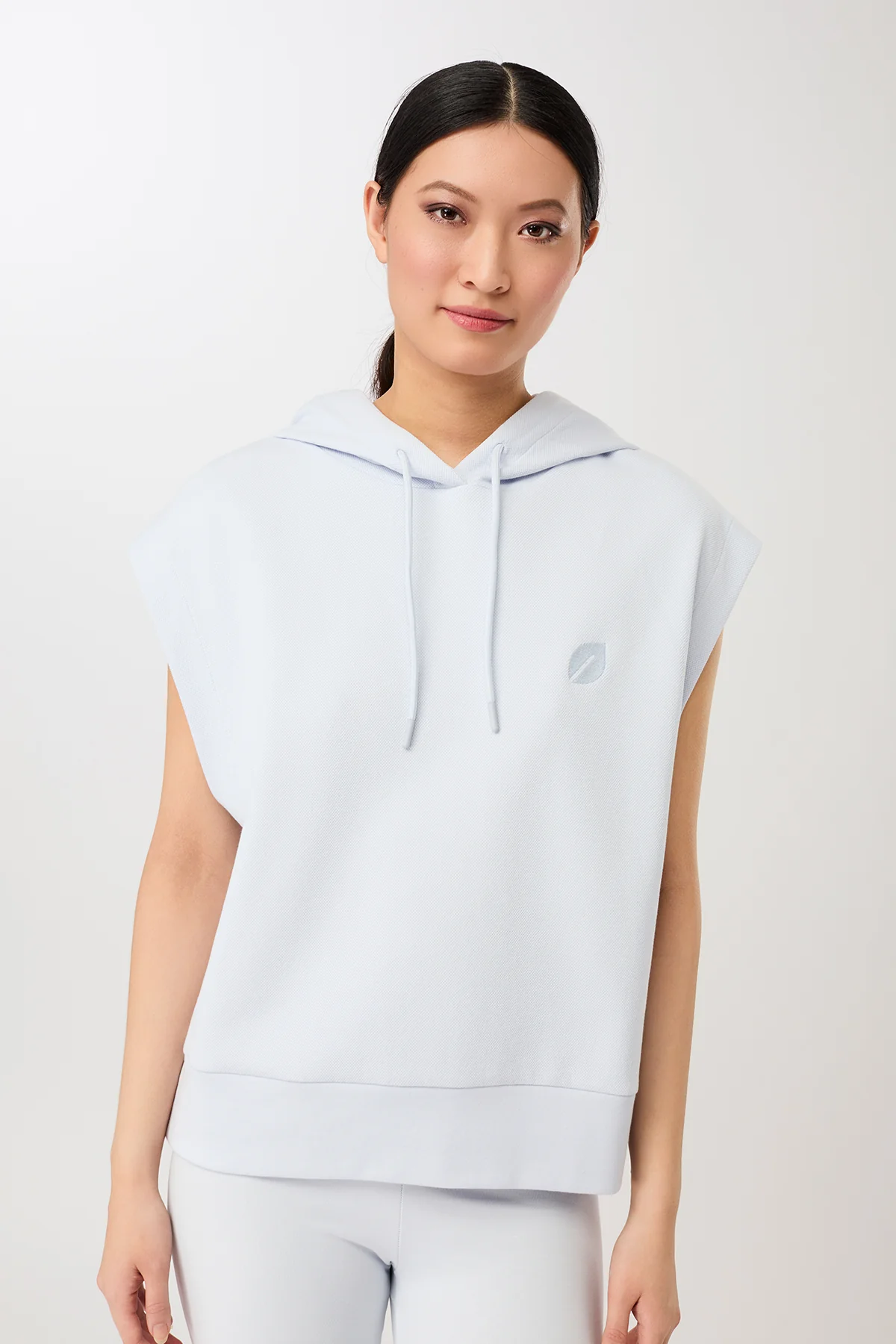 MANDALA Damen vegan Kapuzenweste Baby Blau