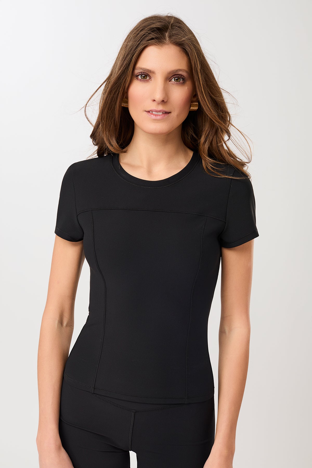 Image of MANDALA dames vegan Getailleerd Zwart T-Shirt