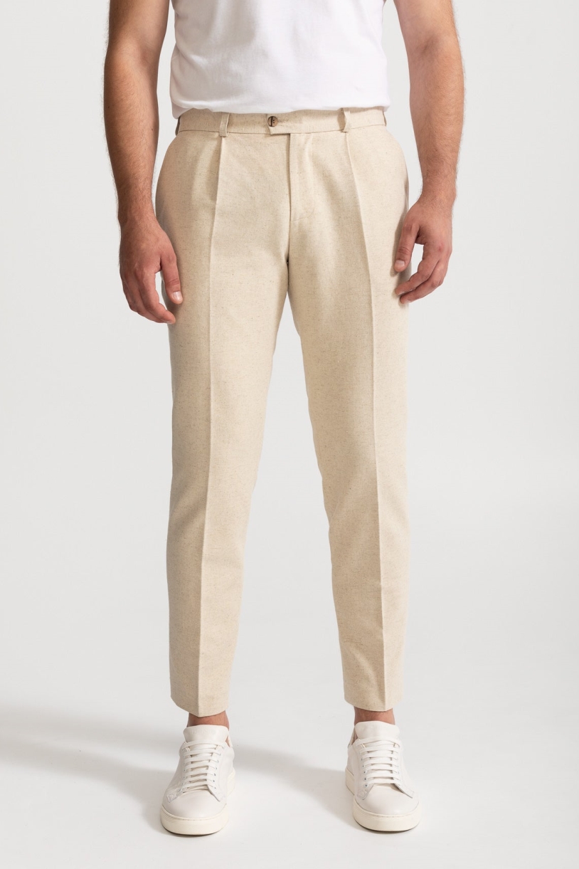 Image of De IONESCU mannen vegan Broek The Romana Linnen Katoen Natuurlijk