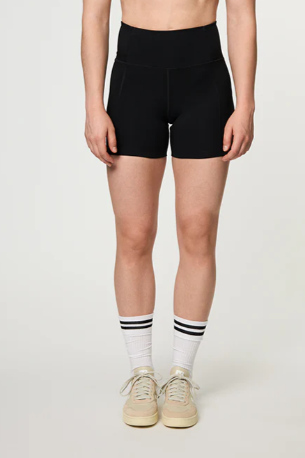 Girlfriend Collective womens vegan Run Shorts Compressive High Rise Black