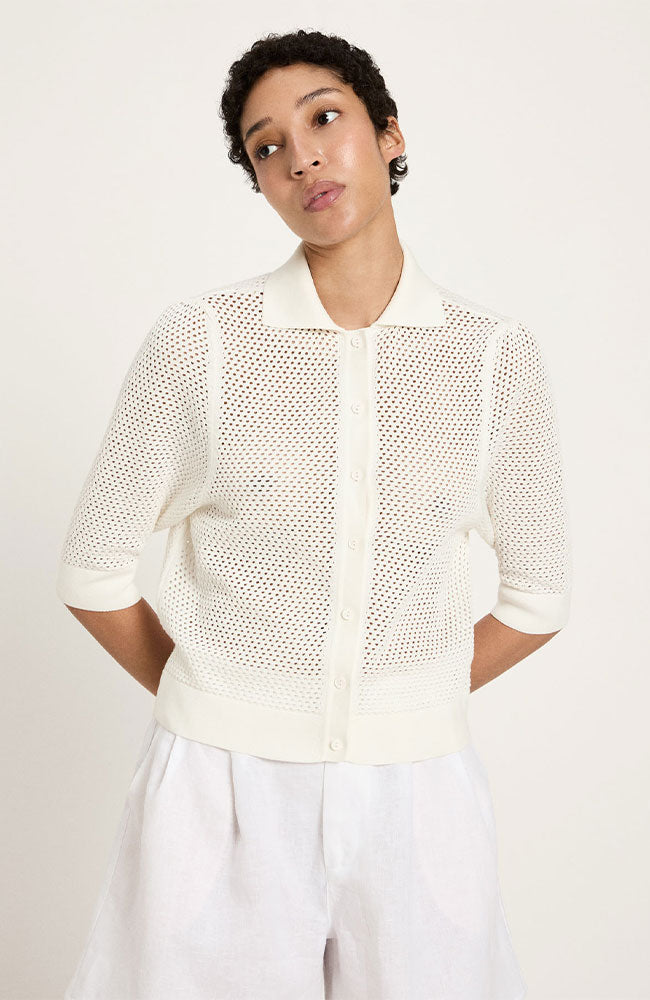 Image of Lanius dames vegan Vest Met Korte Mouwen, Gebroken Wit