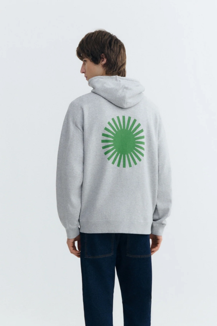 Image of Thinking MU mannen vegan Trui Garfu Groen Zonprint Grijs