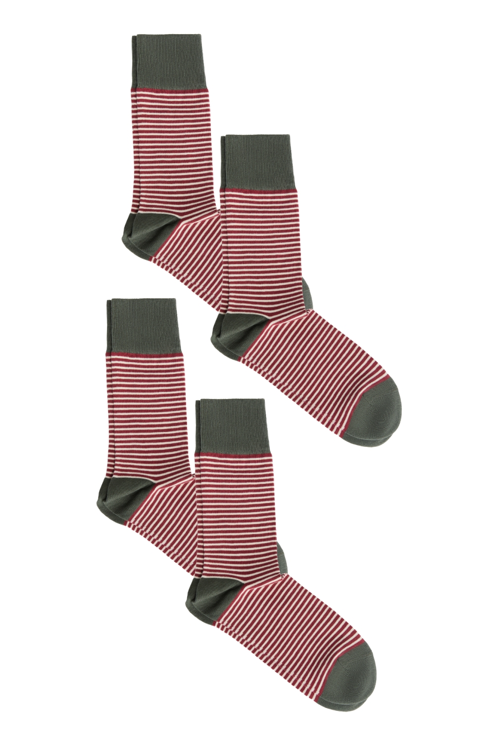 Albero Natur womens vegan Multipack 4x Socks Unisex Longer Cuff Bronze Green/Red Ochre/Natural