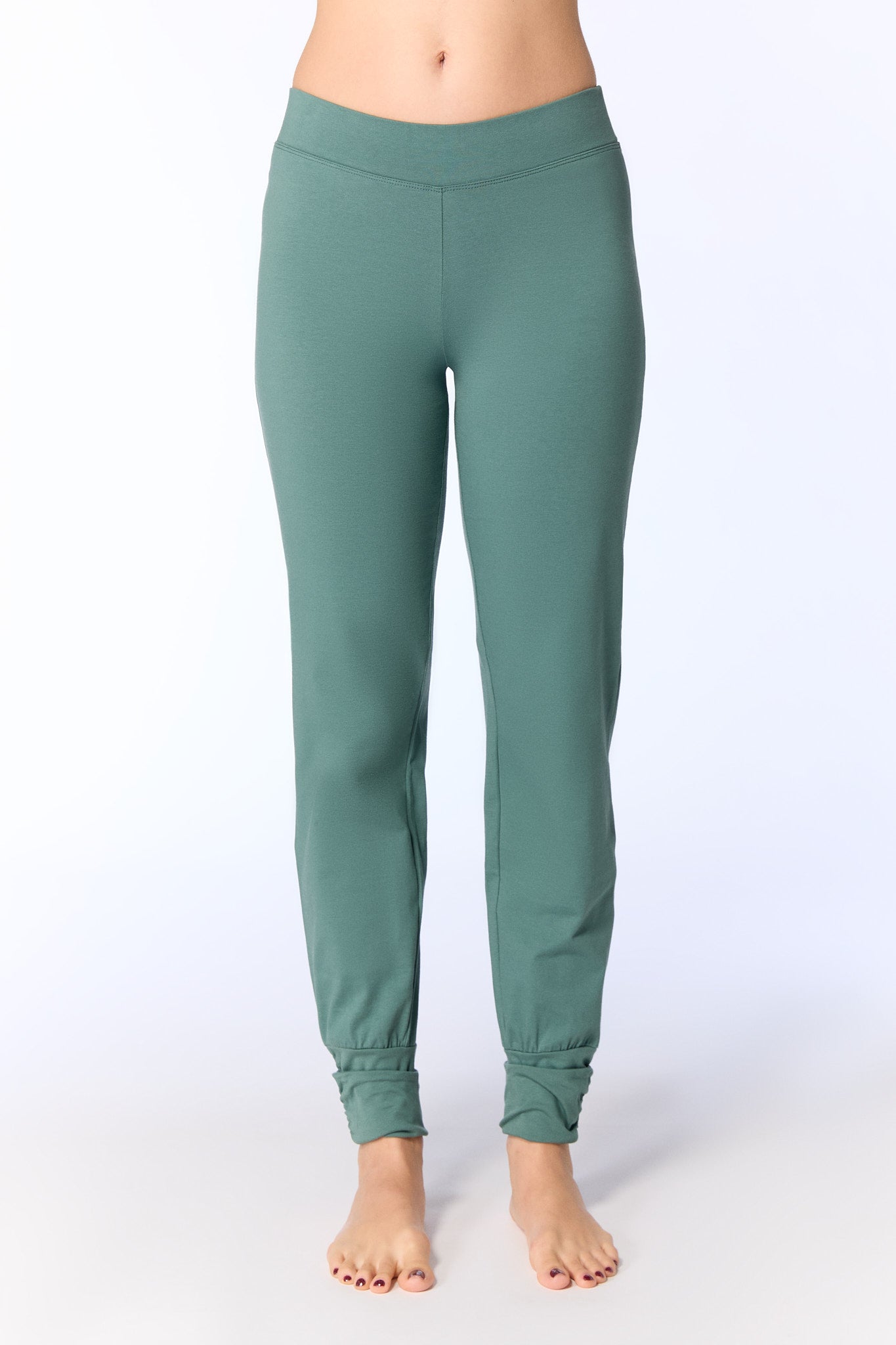 Leela Cotton womens vegan Yoga Pants Green Blue