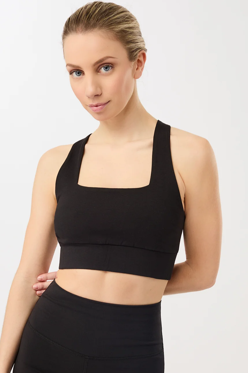 MANDALA Damen vegan Bh French Neck Schwarz