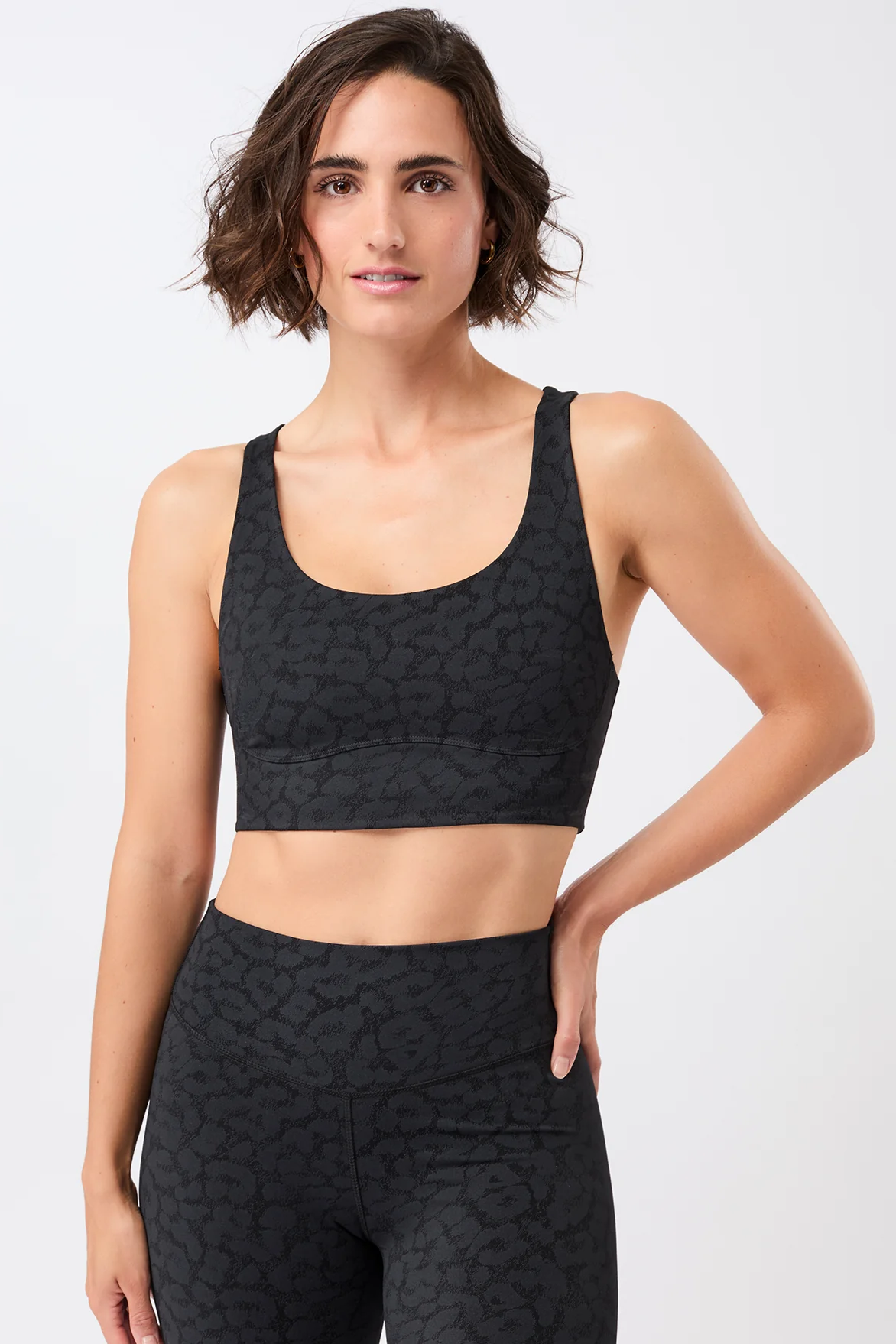 MANDALA Damen vegan Sport-Bh Bedruckter Leo Schwarz