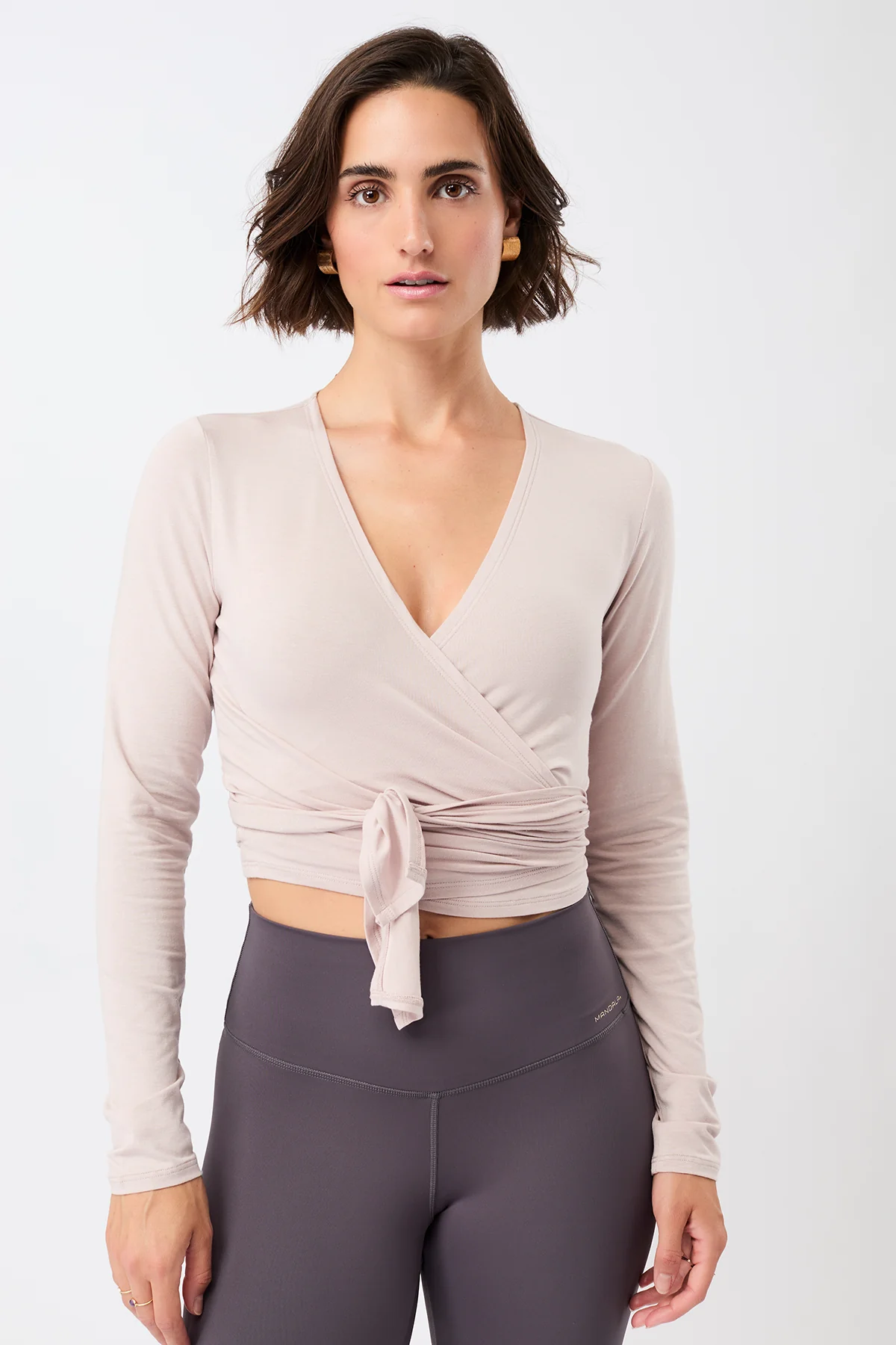 Image of MANDALA dames vegan Jas Met Wikkelmotief In De Kleur Roze