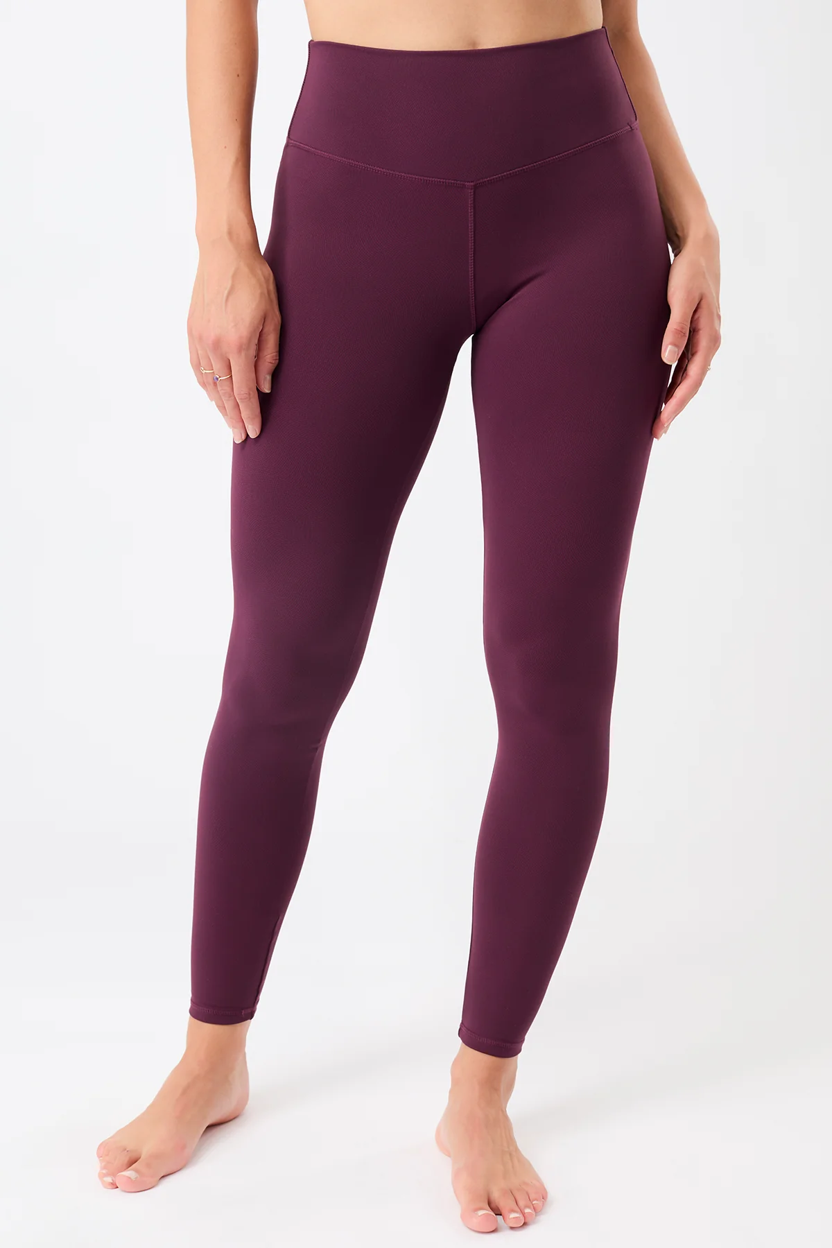 Image of MANDALA dames vegan Leggings Met Monoprint, Bordeauxrood