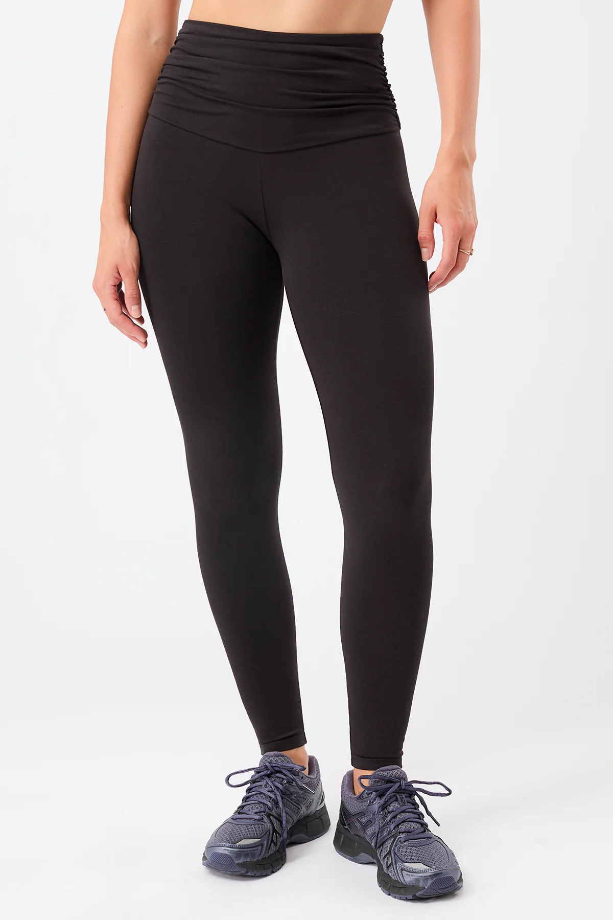 MANDALA Damen vegan Leggings Pilates Strumpfhose Schwarz
