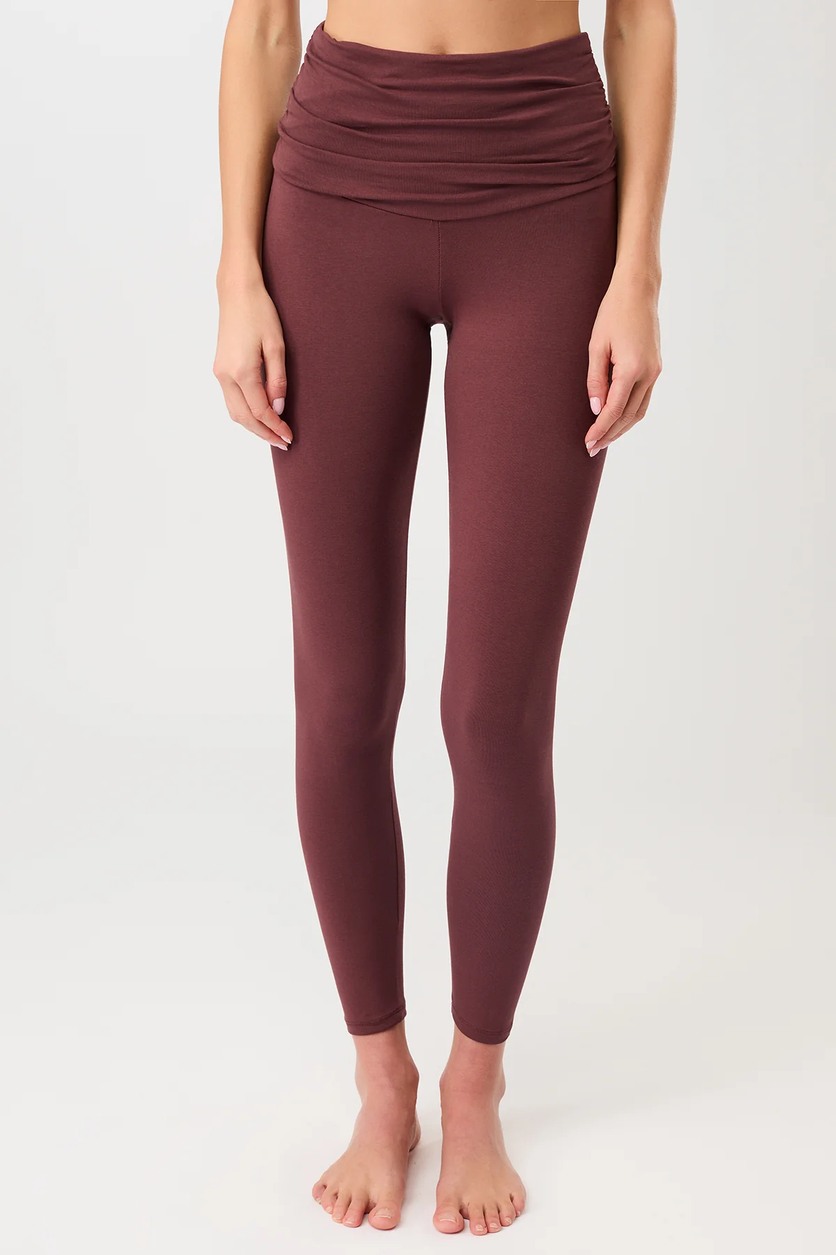 MANDALA Damen vegan Leggings Pilates Strumpfhose Rosenholz