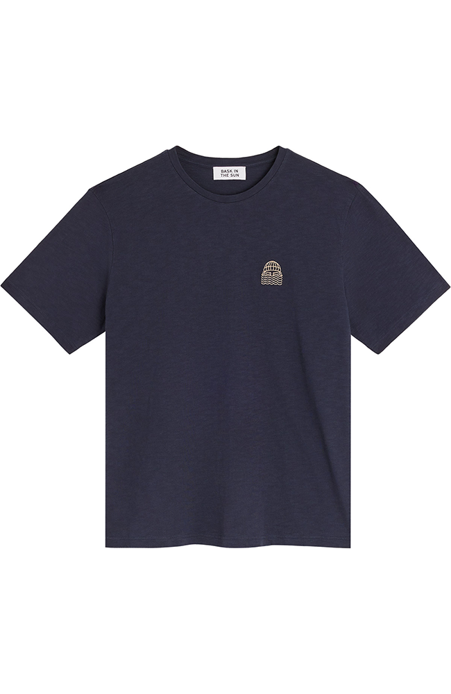 Image of Bask in the Sun mannen vegan Mini T-Shirt To The Sea Midnight Blue