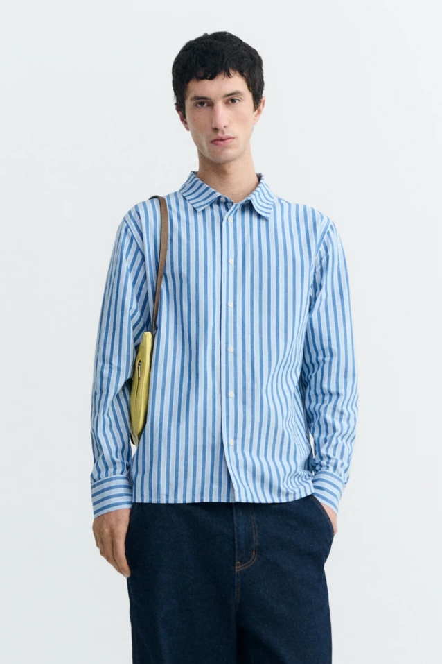 114271 - Thinking MU Herren vegan Hemd Jimbo Blau Gestreift