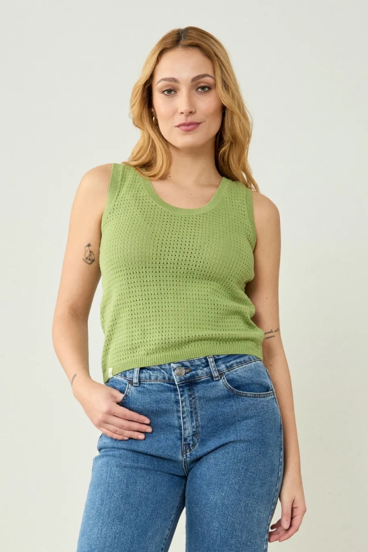 Clotsy Damen vegan Top Arantxa Green
