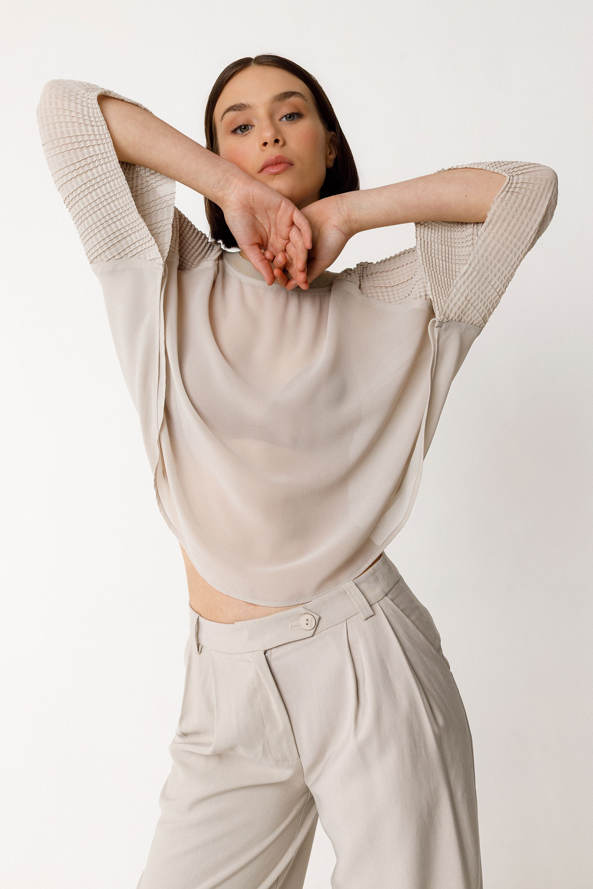 SKFK Damen vegan Hemd Loiara Beige