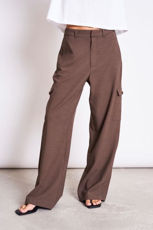 JAN 'N JUNE Damen vegan Cargohose Fano Lehm Braun