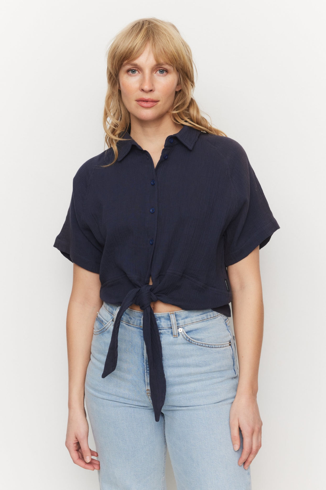 Recolution Damen vegan Bluse Tulip Navy