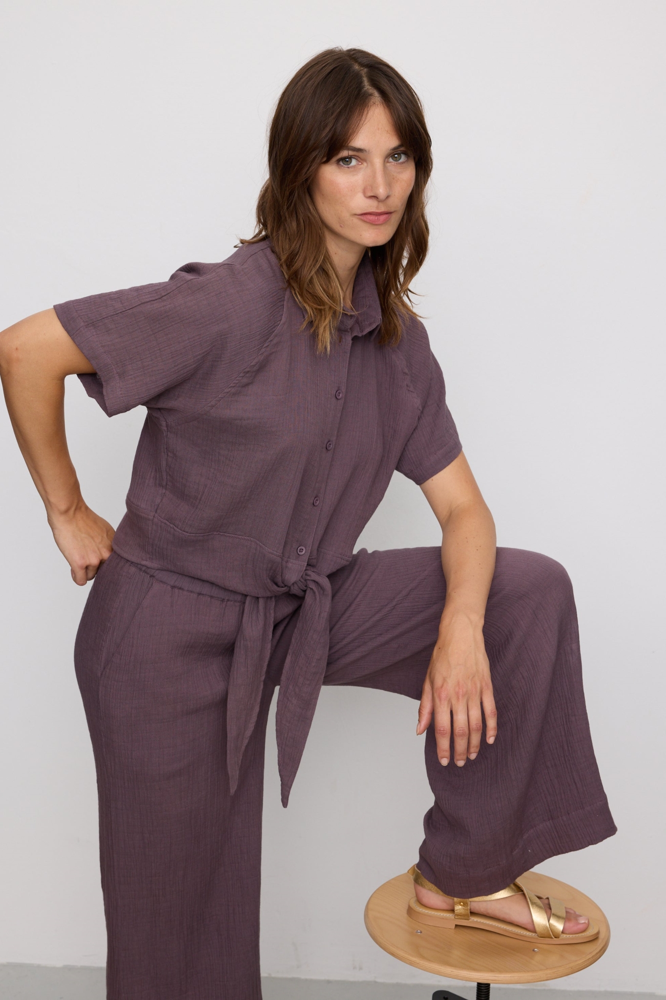 Recolution Damen vegan Bluse Tulpe Mystic Grape