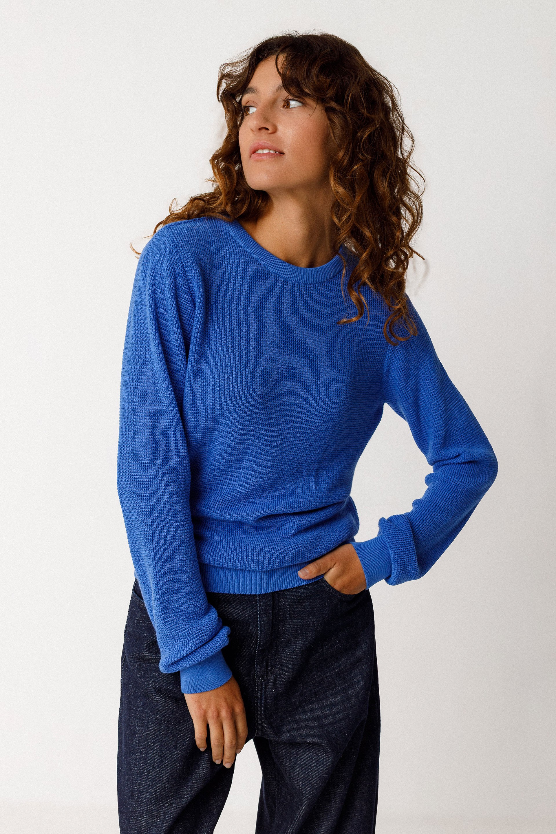SKFK Damen vegan Pullover Iradi Blau
