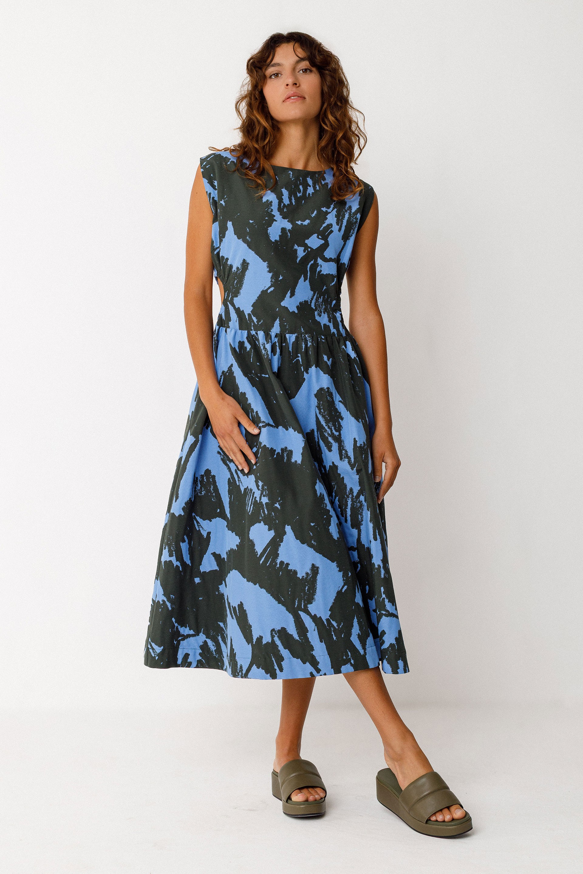 SKFK Damen vegan Kleid Adane Grün Blau