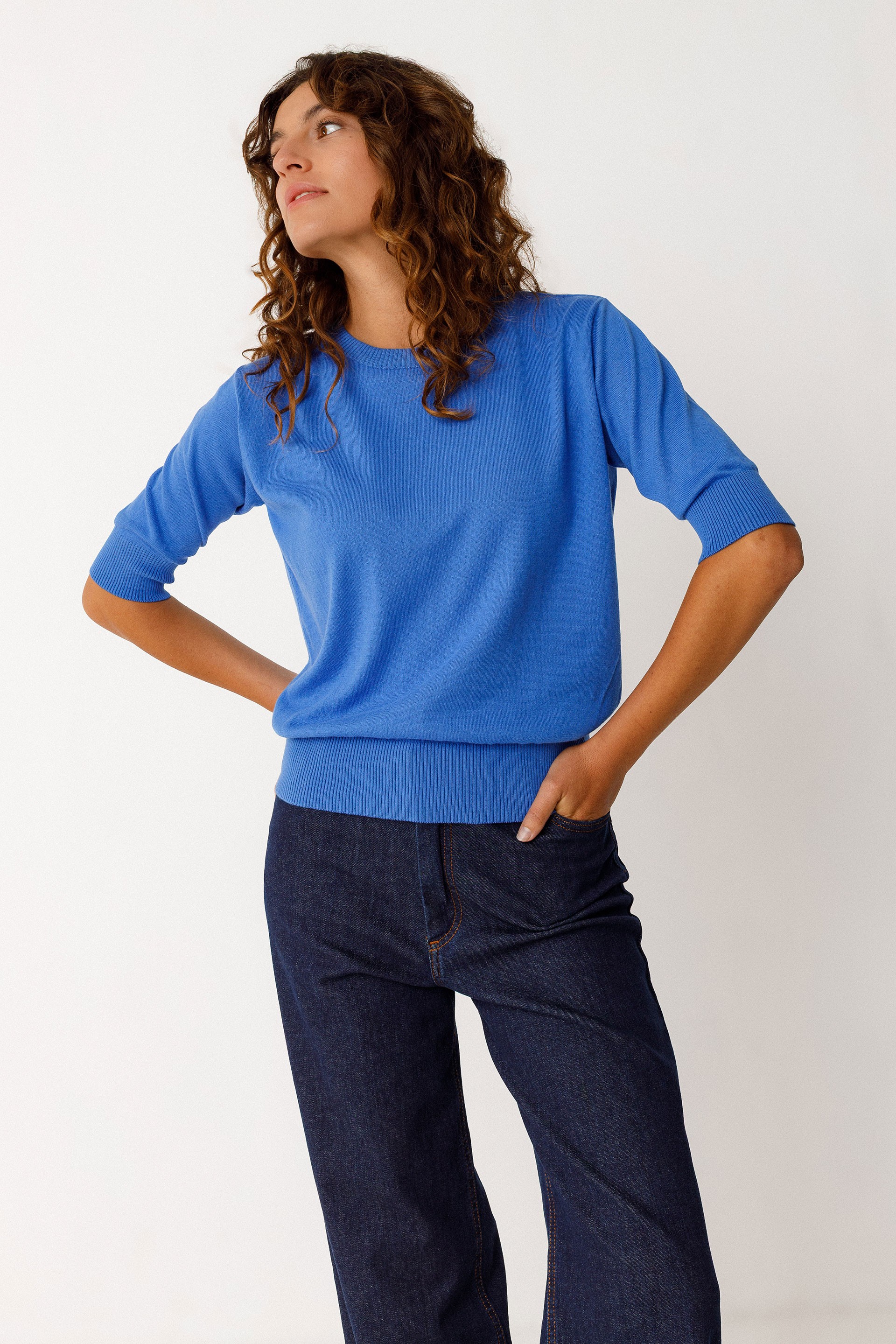 Image of SKFK dames vegan T-Shirt Muike Blauw