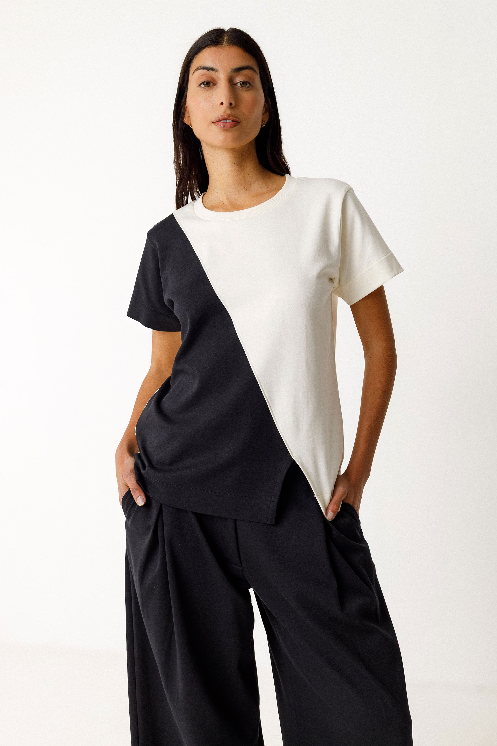 SKFK Damen vegan T-Shirt Graxi Schwarz/Wei&Atilde;Ÿ