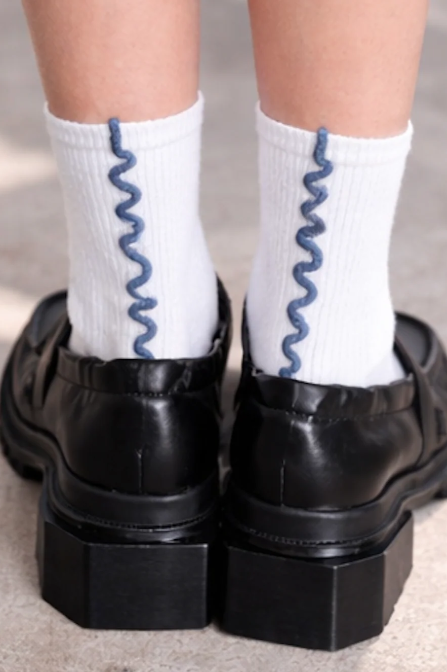 JAN N JUNE womens vegan Socks Overlock White Turbulence