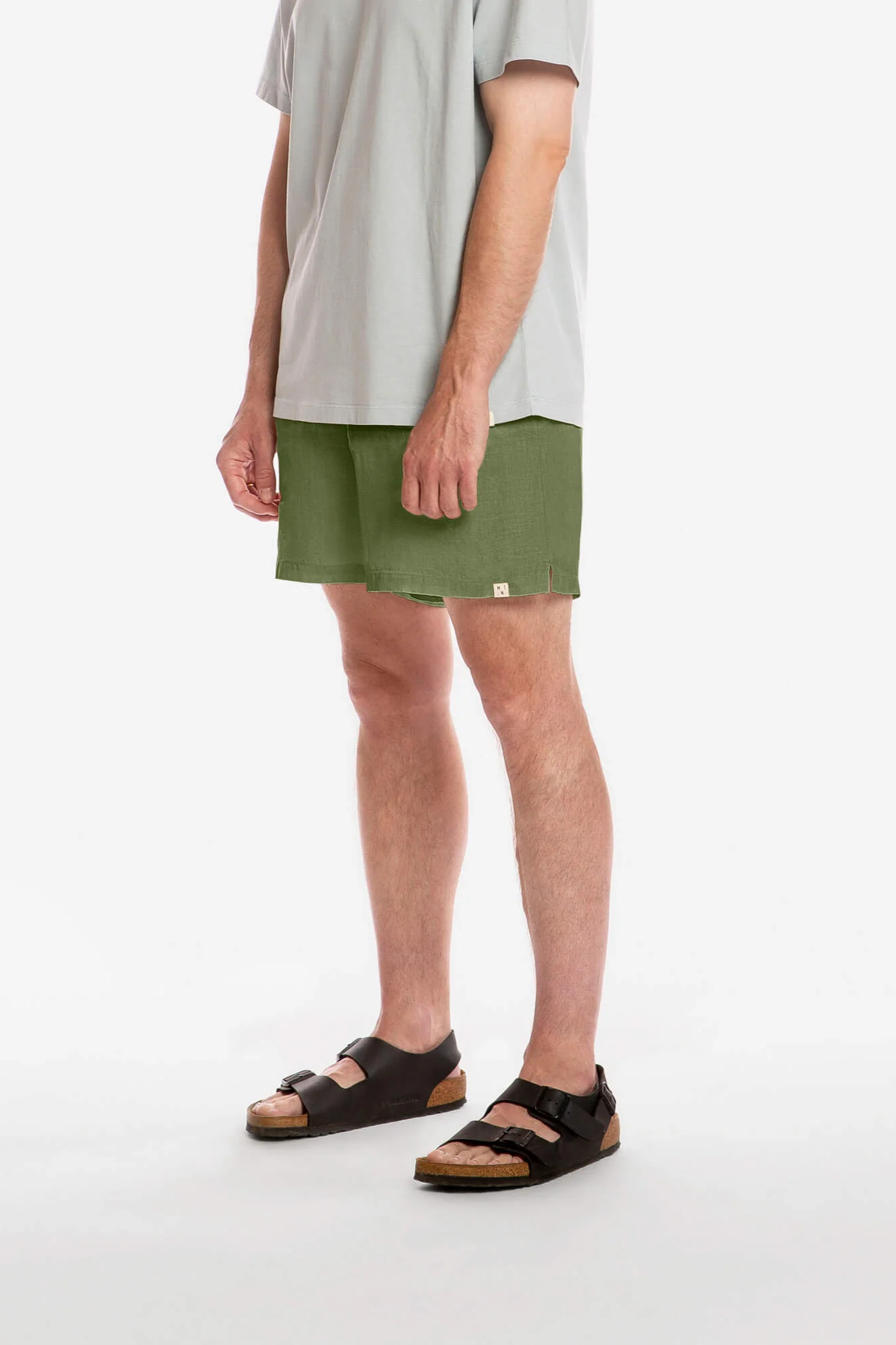 Image of MATONA mannen vegan Olijfkleurige Korte Broek