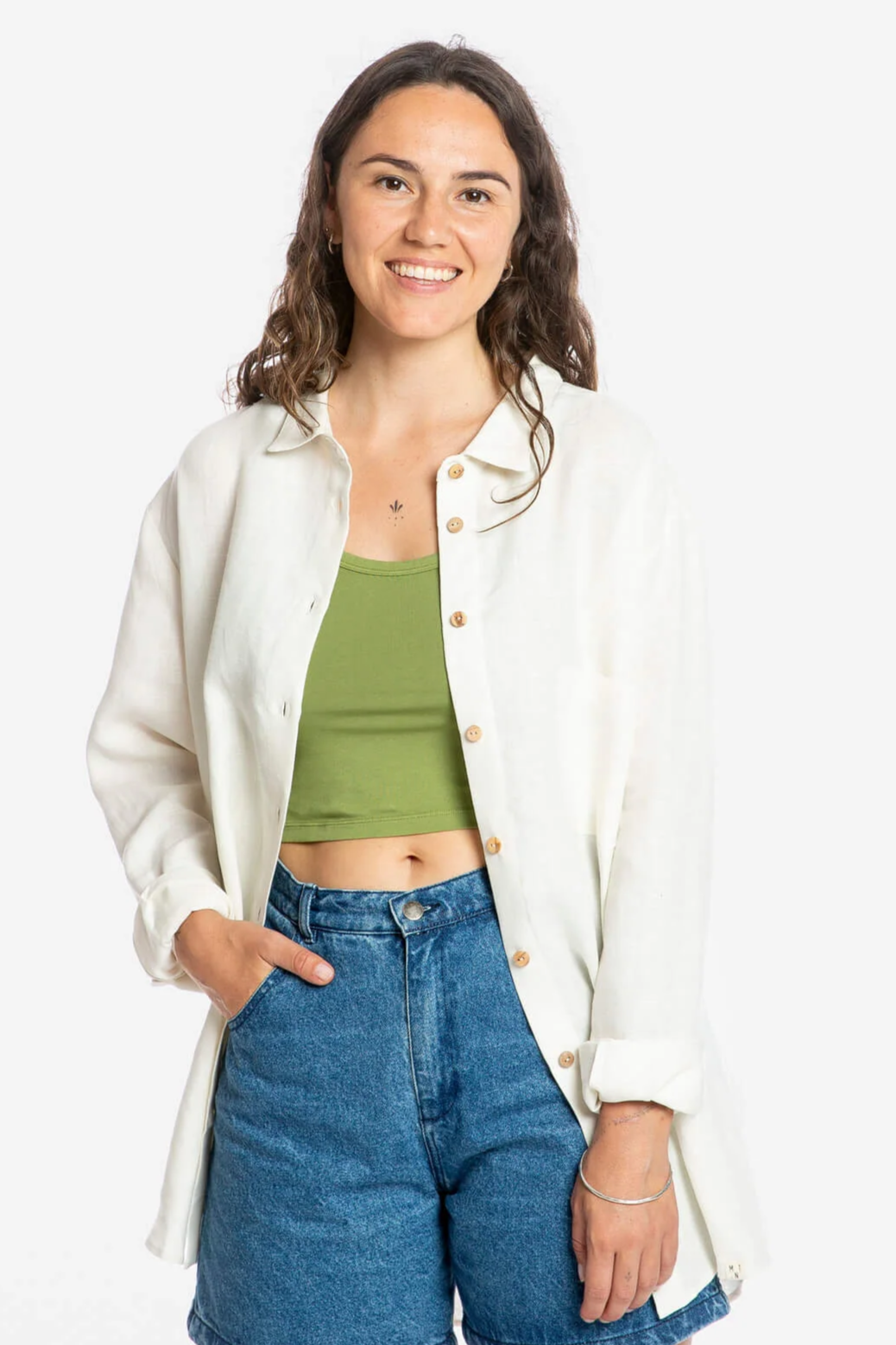 Image of MATONA dames vegan Wit Overhemd