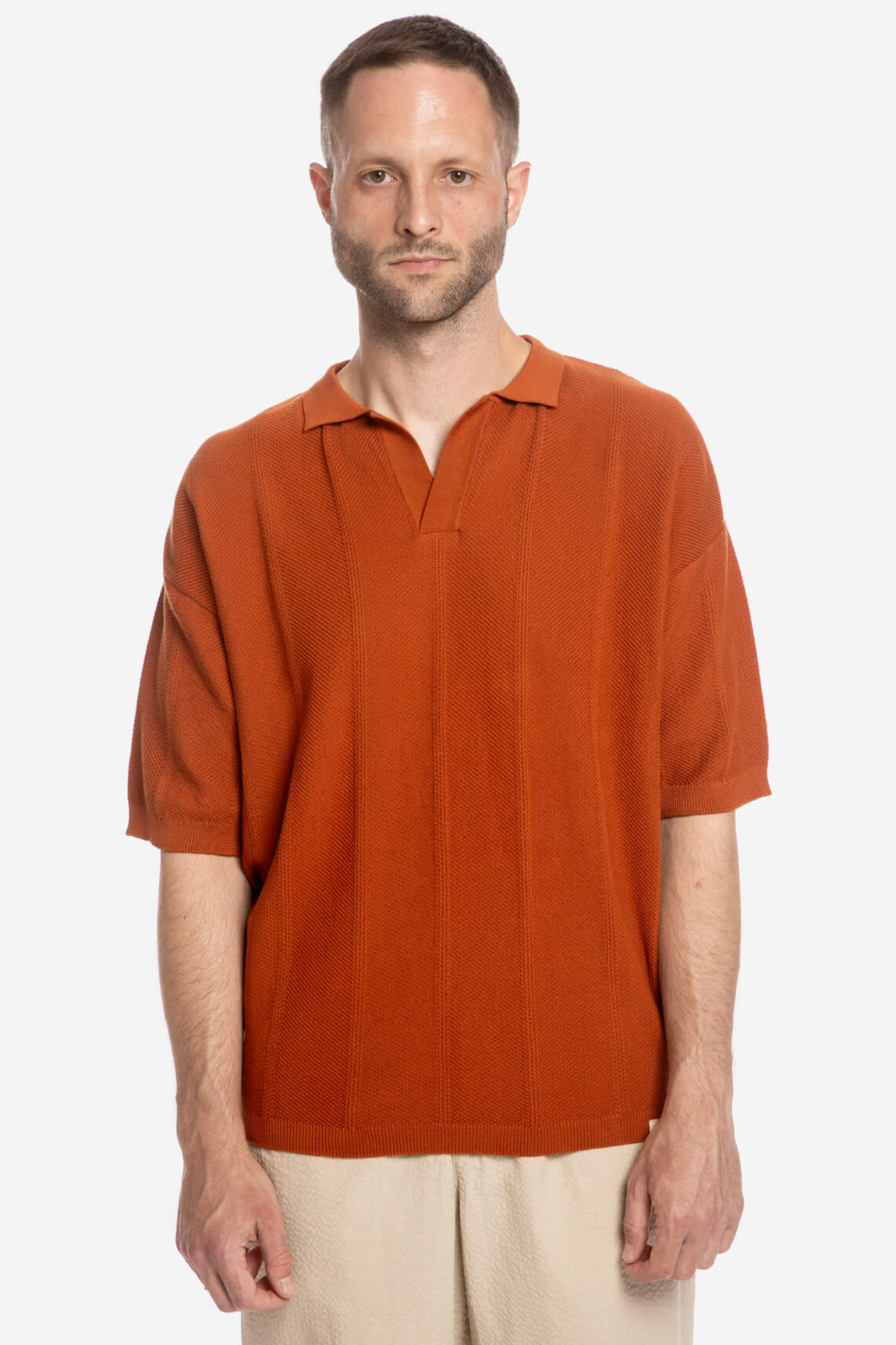 Image of MATONA mannen vegan Poloshirt In Pecannootbruin