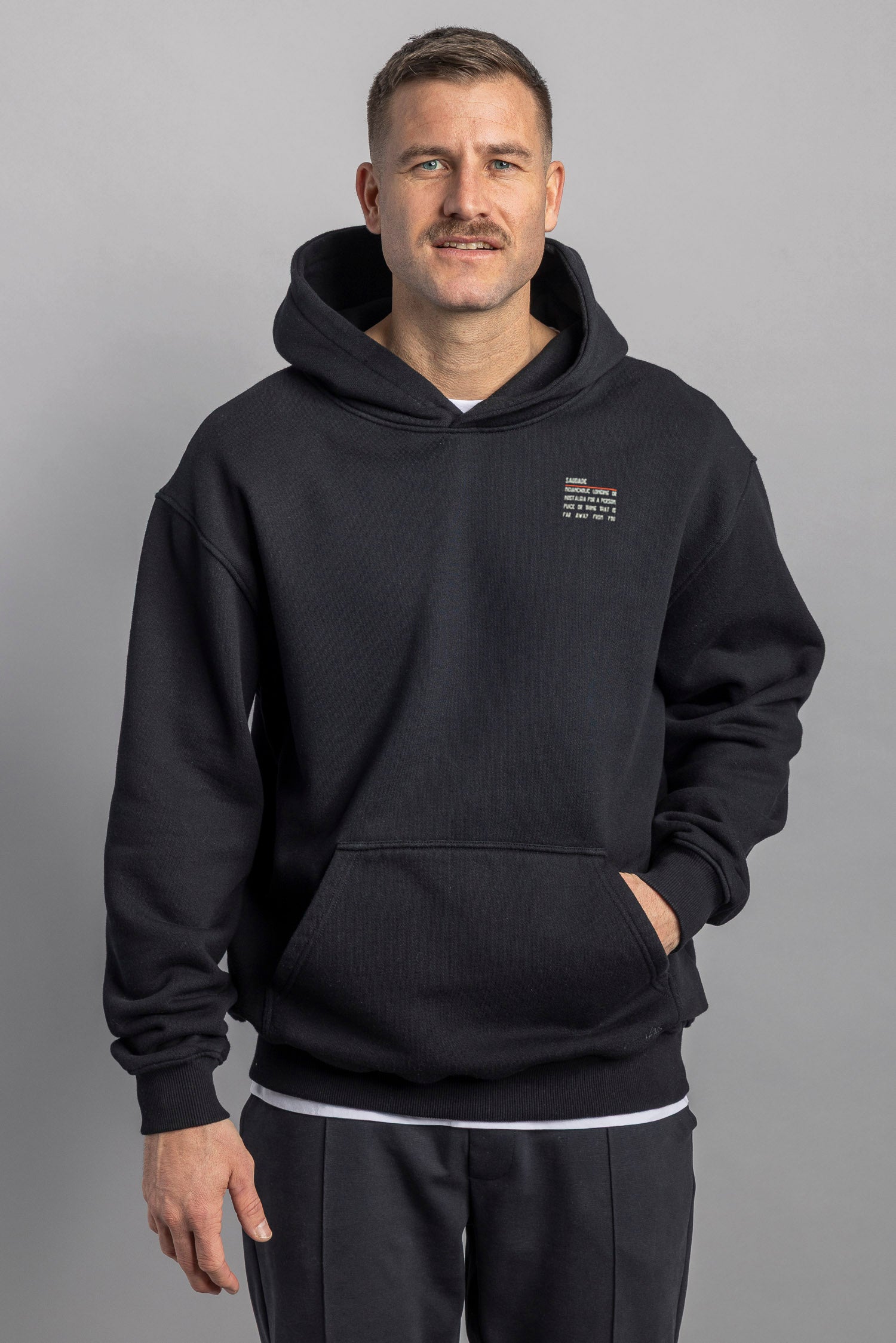 Image of DIRTS mannen vegan Hoodie Saudade Oversized Zwart