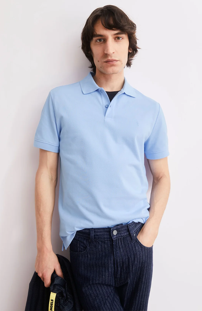 Image of ARMEDANGELS mannen vegan Polo Maario Wedgwood Blue