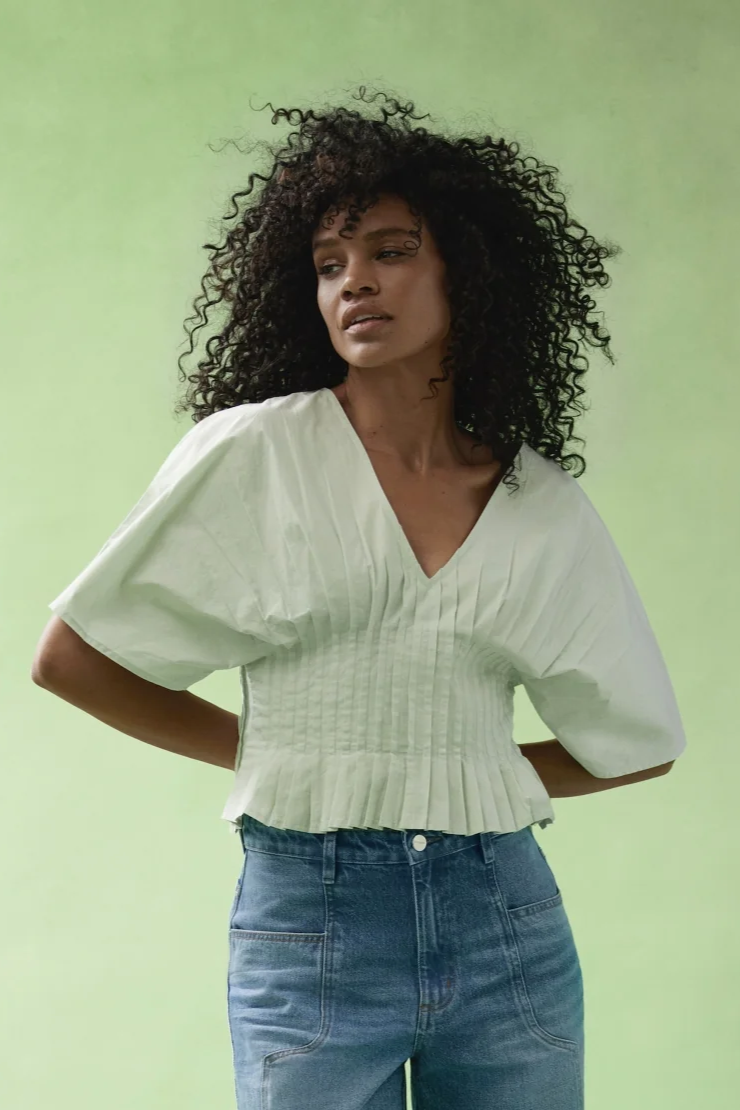 Image of Alchemist dames vegan Top Pien Celadongroen