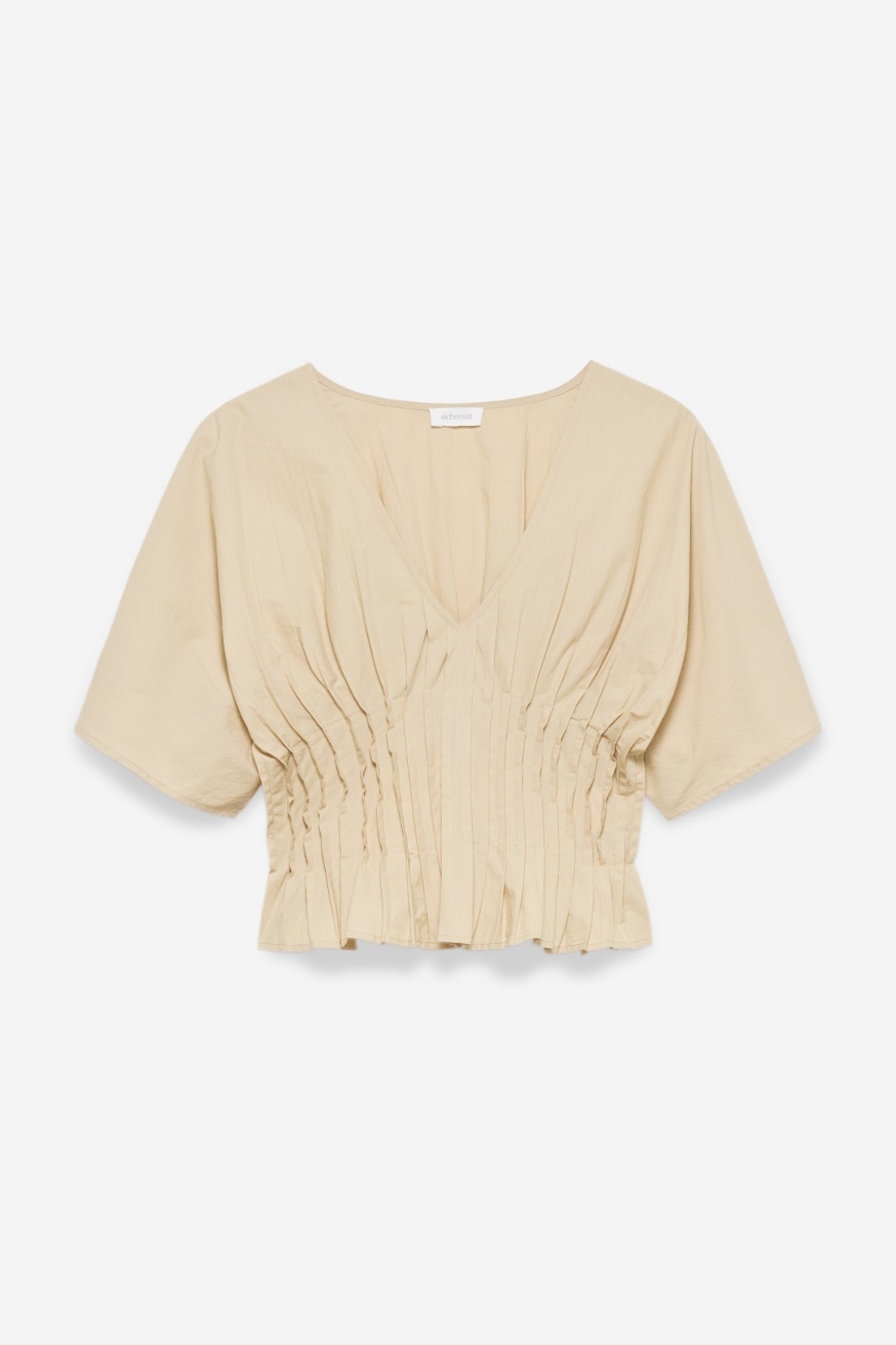 Image of Alchemist dames vegan Top Pien Zandbeige