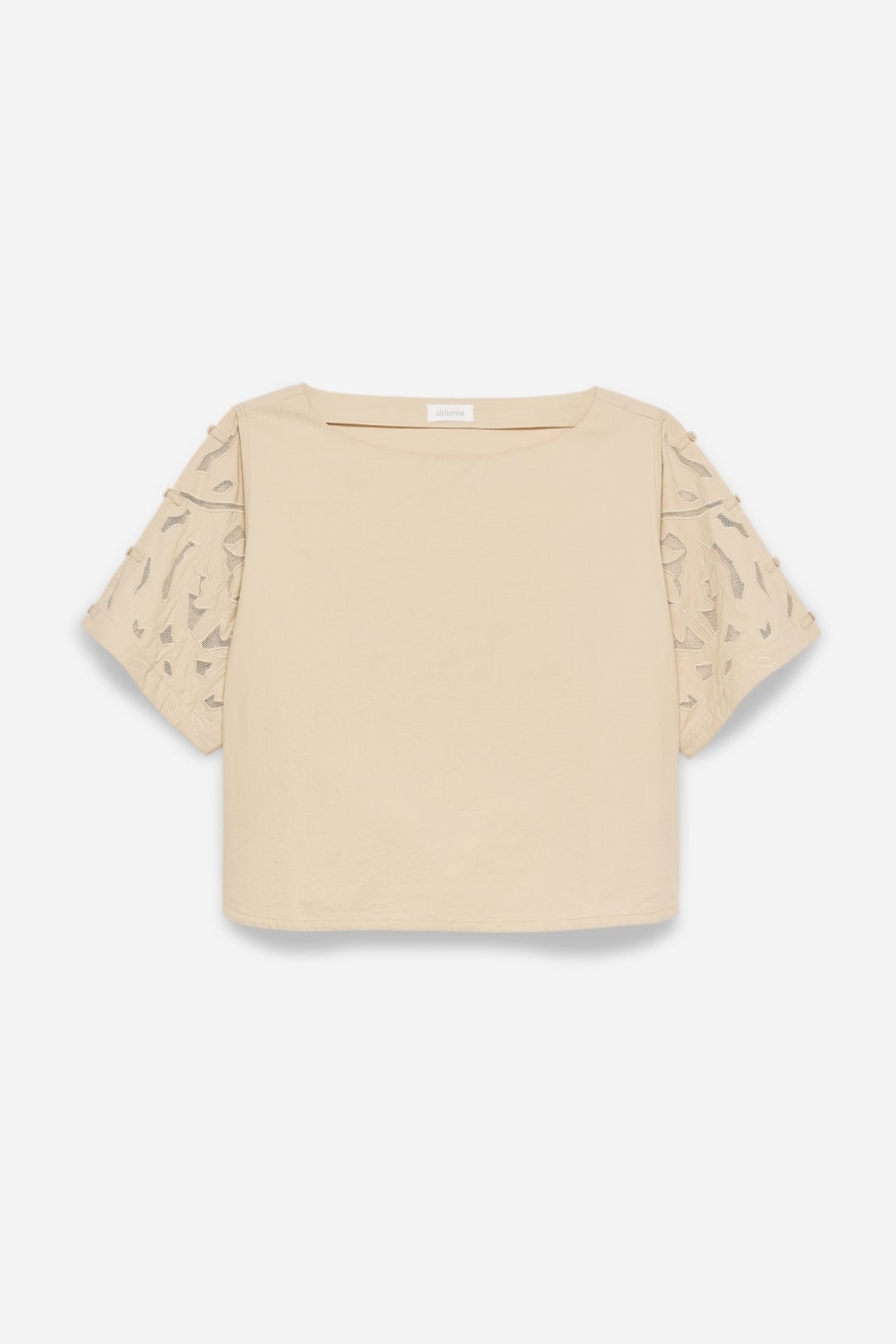 Image of Alchemist dames vegan Top Lotus Zandbeige